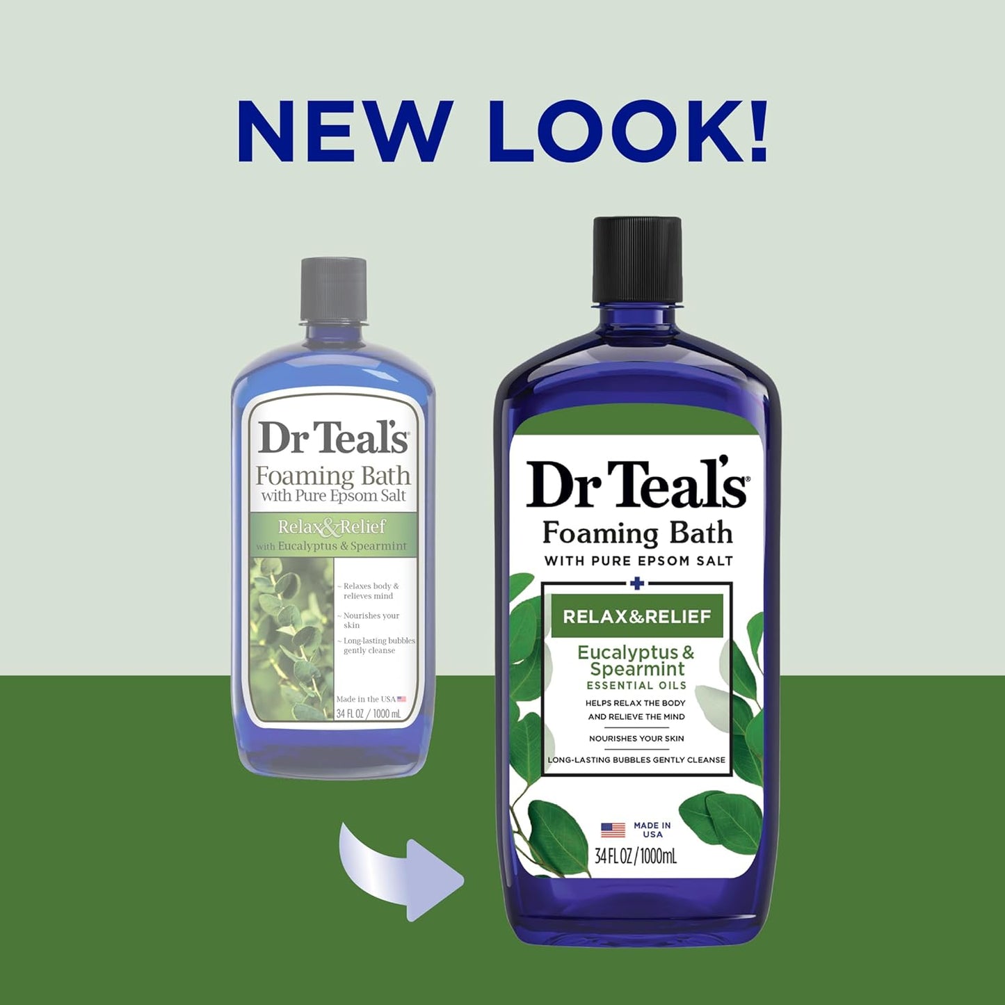 Dr Teal's Foaming Bath Bundle - Pure Epsom Salt for Soothing Sleep & Relaxation | Lavender & Eucalyptus Spearmint (Pack of 6)