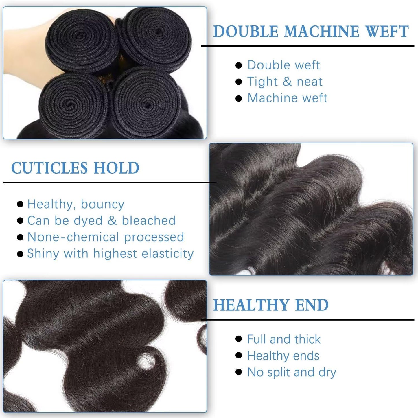 12A Human Hair Bundles 28 Inch Body Wave Bundles Human Hair 100% Unprocessed Brazilian Virgin Weave 1 Bundle for Women Natural Black Real Body Wavy Human Hair Extensions