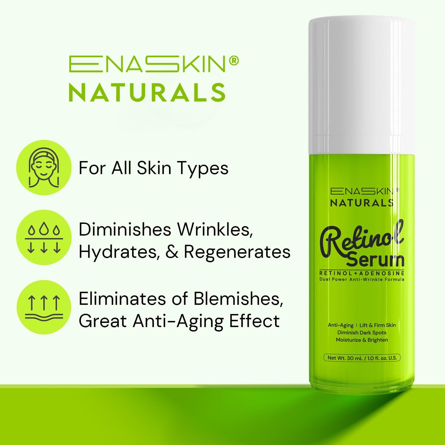 Retinol Anti-Wrinkle Serum for Face: Enaskin Naturals Moisturizing Serum