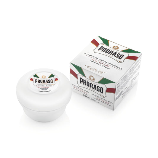 Proraso Shaving Soap - Oatmeal & Green Tea - Nourishing & Gentle Formula Shave Soap in a Bowl for Sensitive Skin - Premium Italian Shaving for Men - 5.2oz
