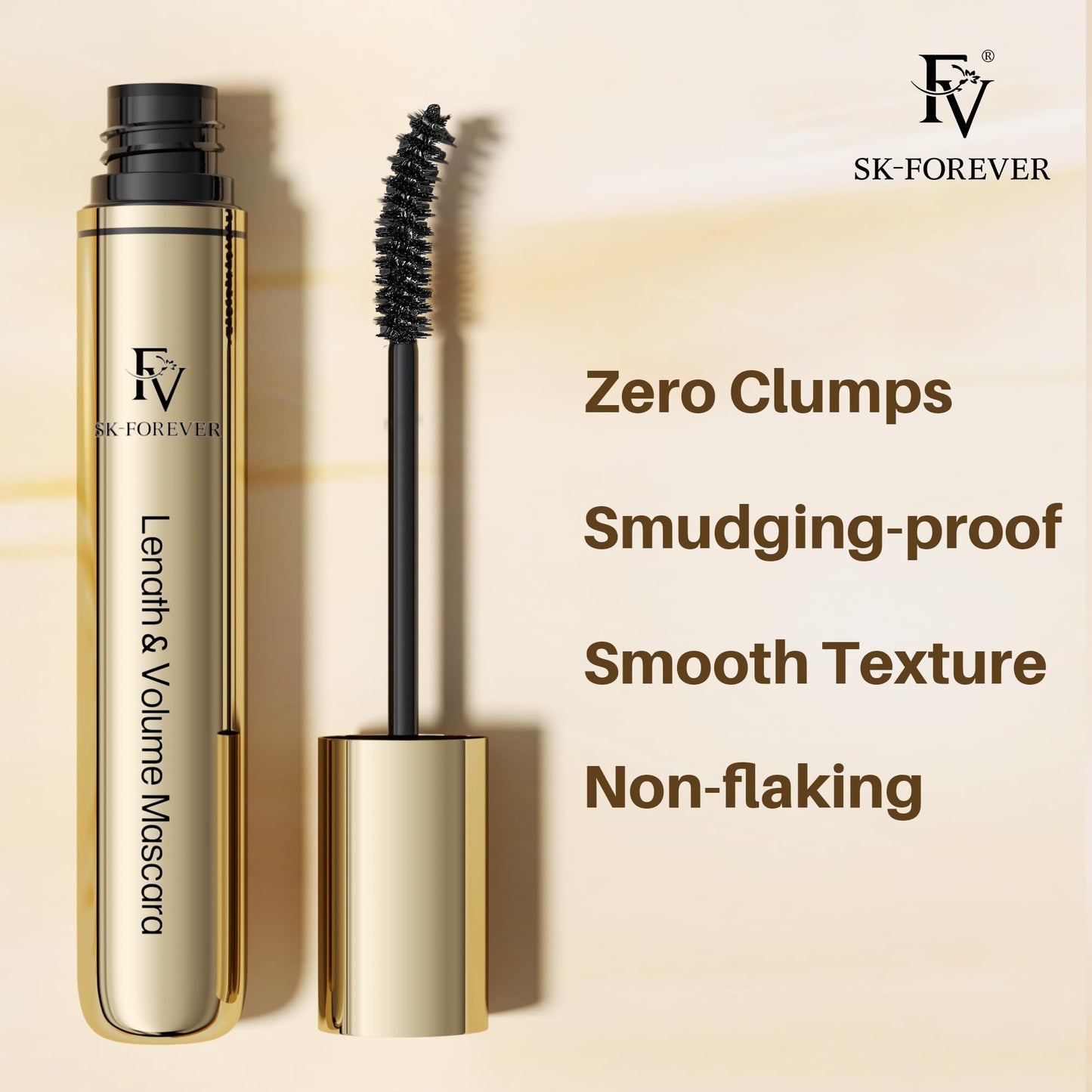FV Waterproof Black Mascara Long Lasting Smudge Proof