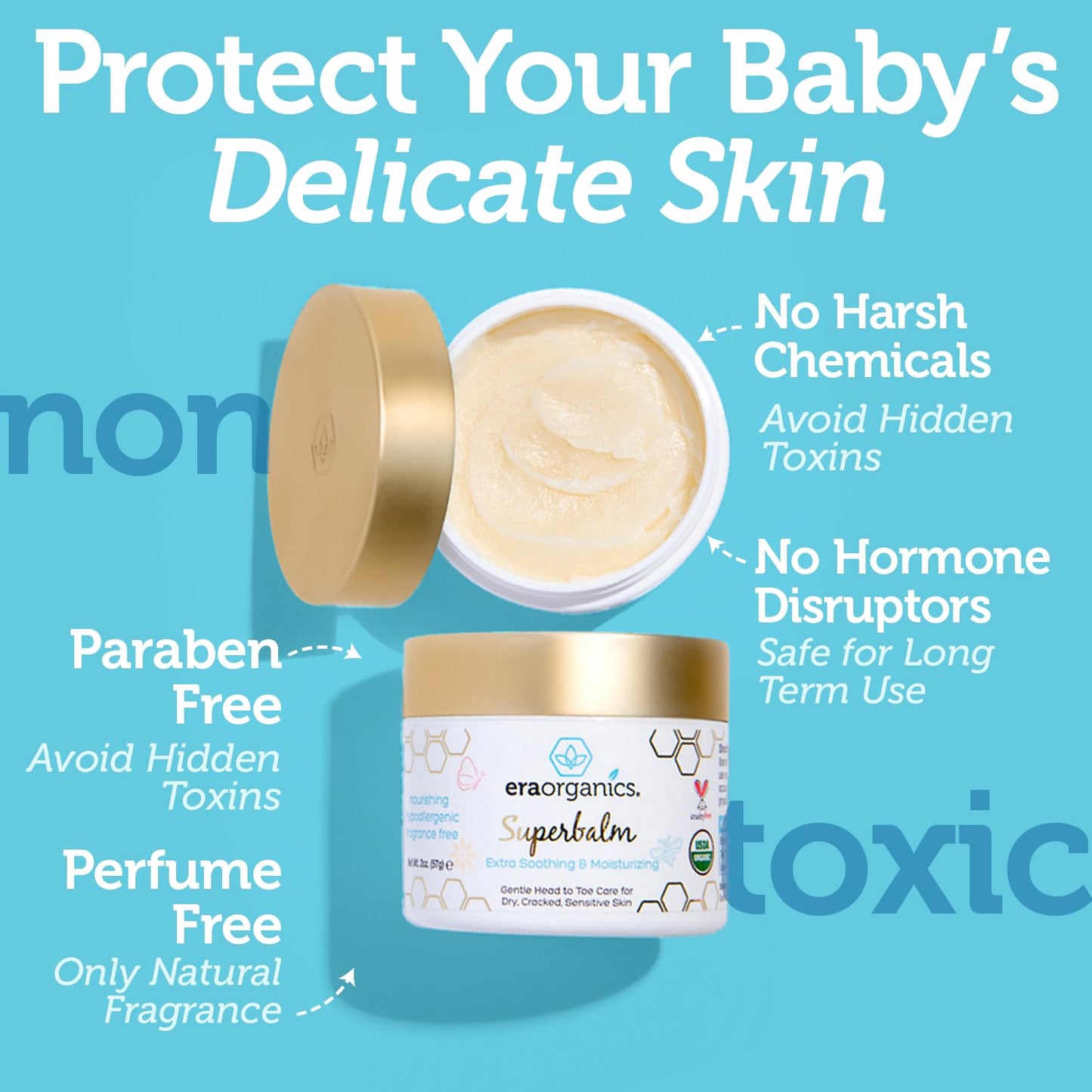Era Organics Healing Ointment for Babies - Organic Moisturizer for Eczema, Cradle Cap & Rashes | 2oz