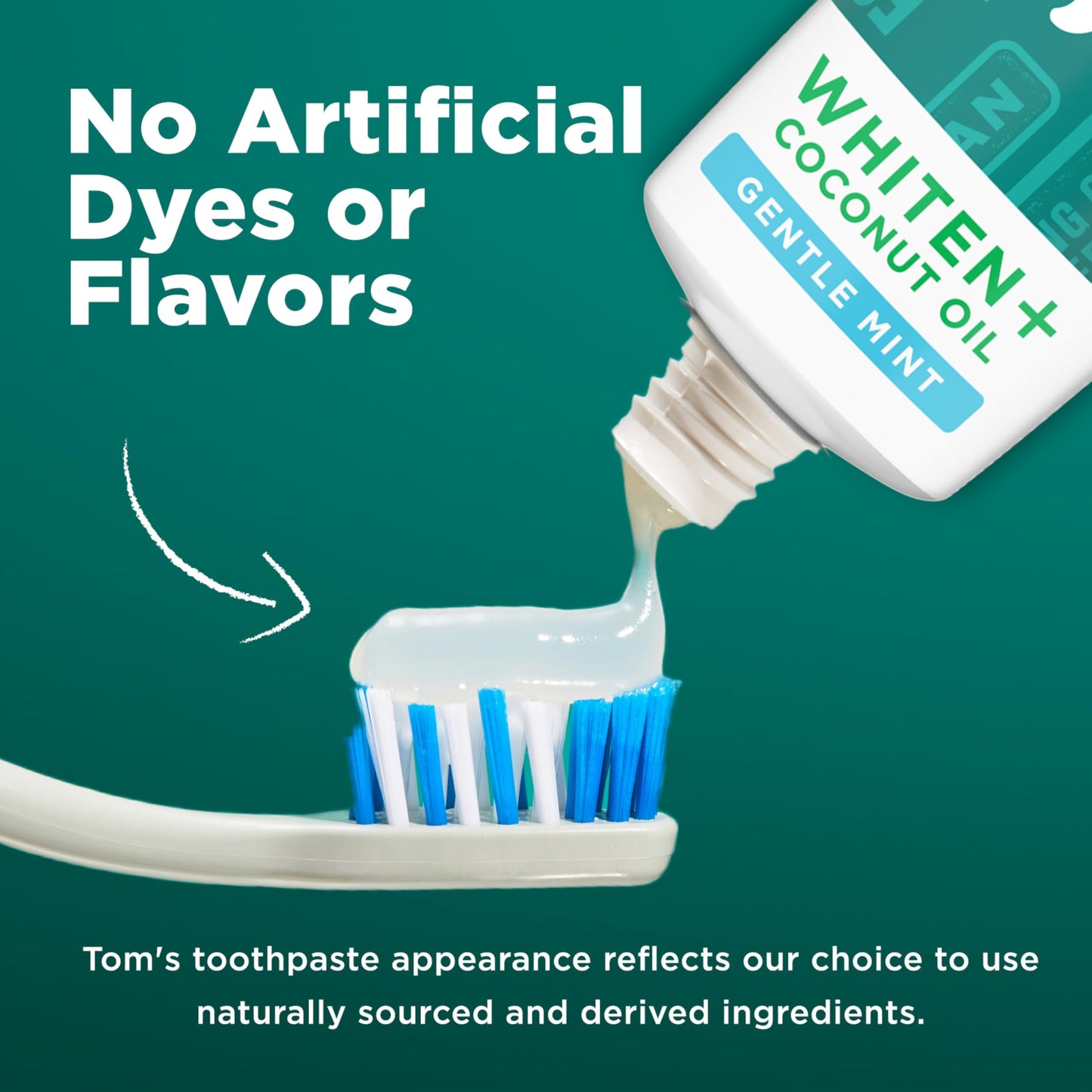 Tom’s of Maine Whiten Plus Coconut Oil Fluoride Free Toothpaste, Natural Whitening Toothpaste with Plant-Based Cleansers, Whitens Without Causing Sensitivity, Gentle Mint, 4.0 Oz (Pack of 3)