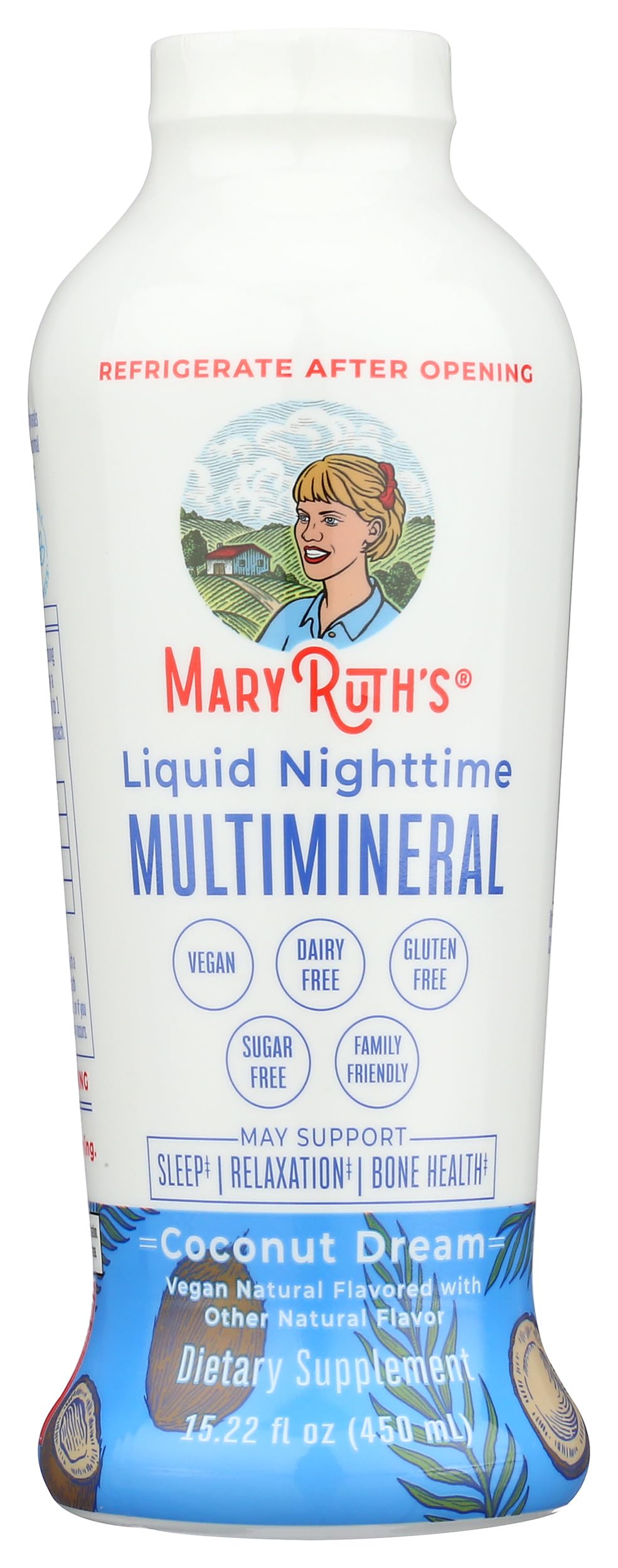 MaryRuth's Liquid Nighttime Multimineral | NO Melatonin | Bedtime Routine | Magnesium Citrate | Calcium | Zinc | Vitamin D3 | Vegan | Sugar Free | Gluten Free | 15.22 Oz