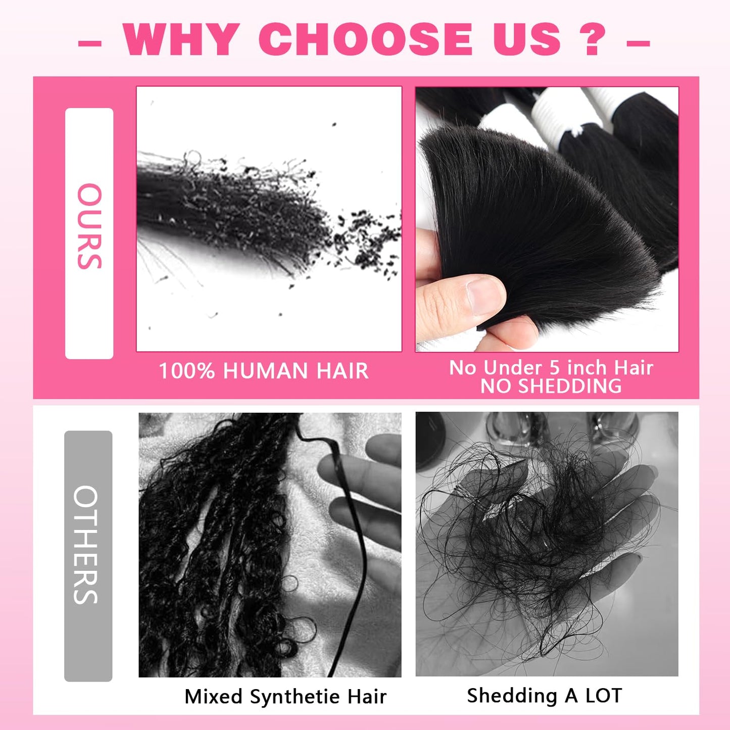 Human Braiding Hair - 100g Body Wave Curly Bulk 14 Inch Natural Black | 100% Unprocessed Brazilian Hair for Boho Braids