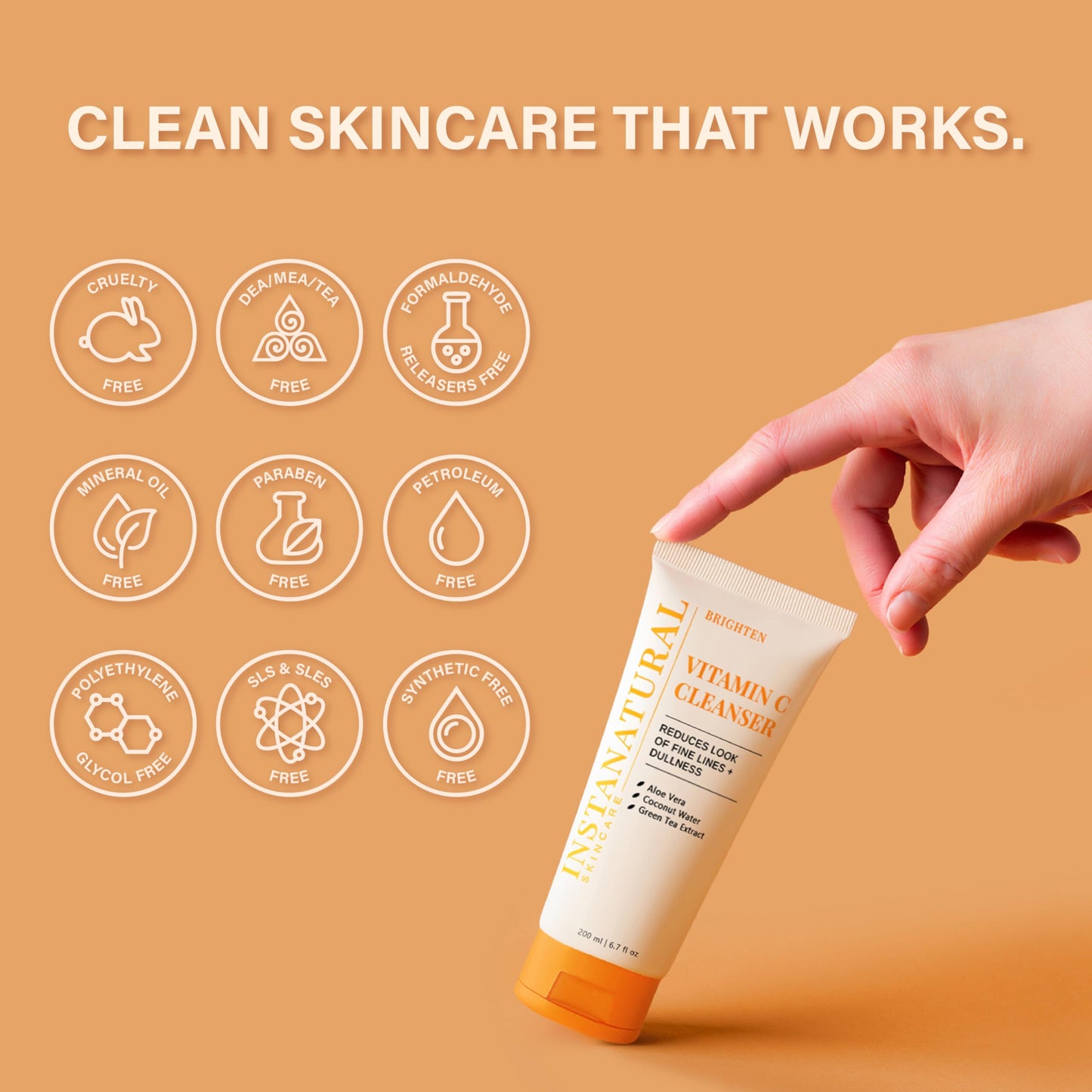 InstaNatural Vitamin C Fan Favorites Cleanser and Moisturizer Kit, Brightens, Reduces the Look of Fine Lines and Uneven Texture, with Aloe Vera and Botanical Extracts