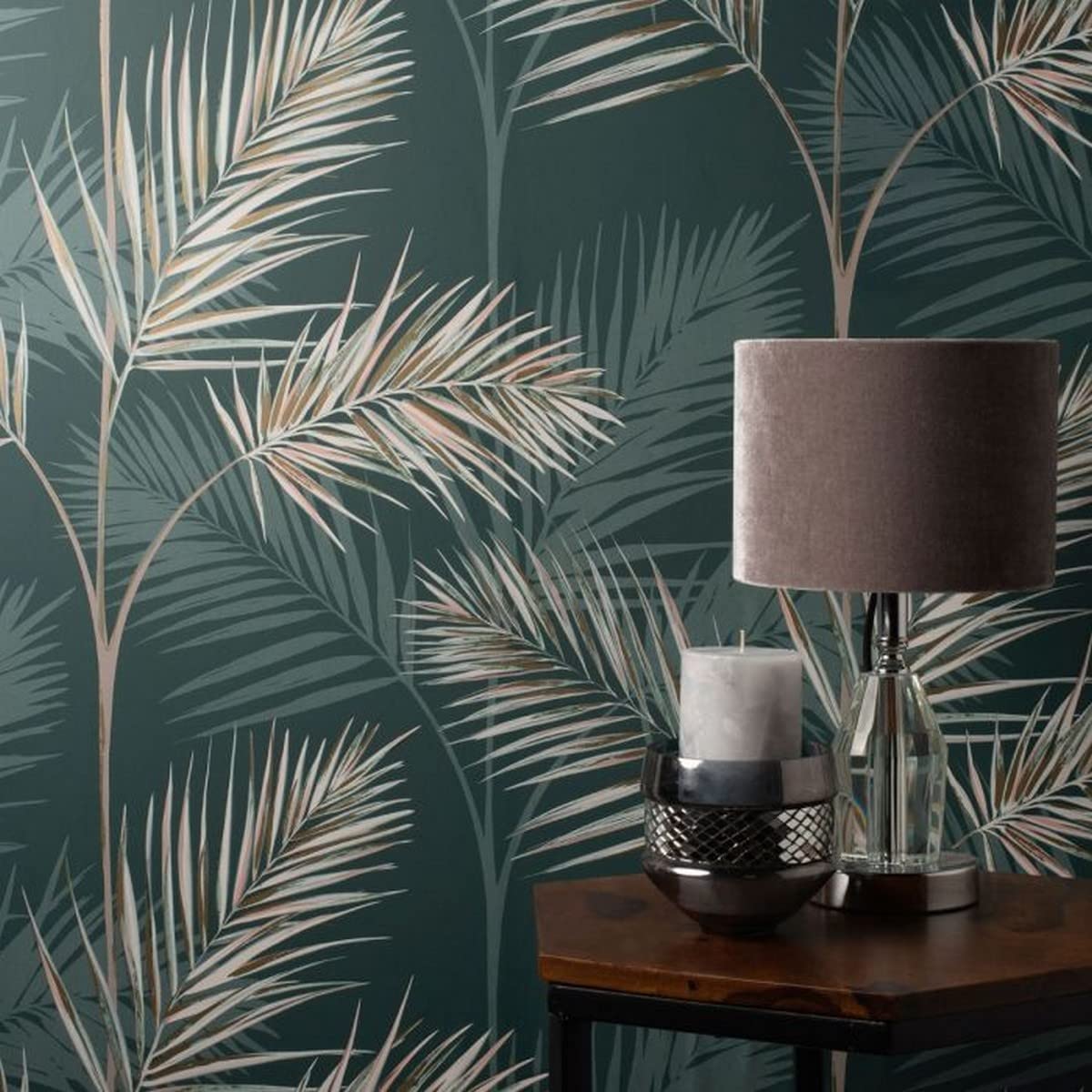 Fine Decor South Beach Blush Fronds Wallpaper
