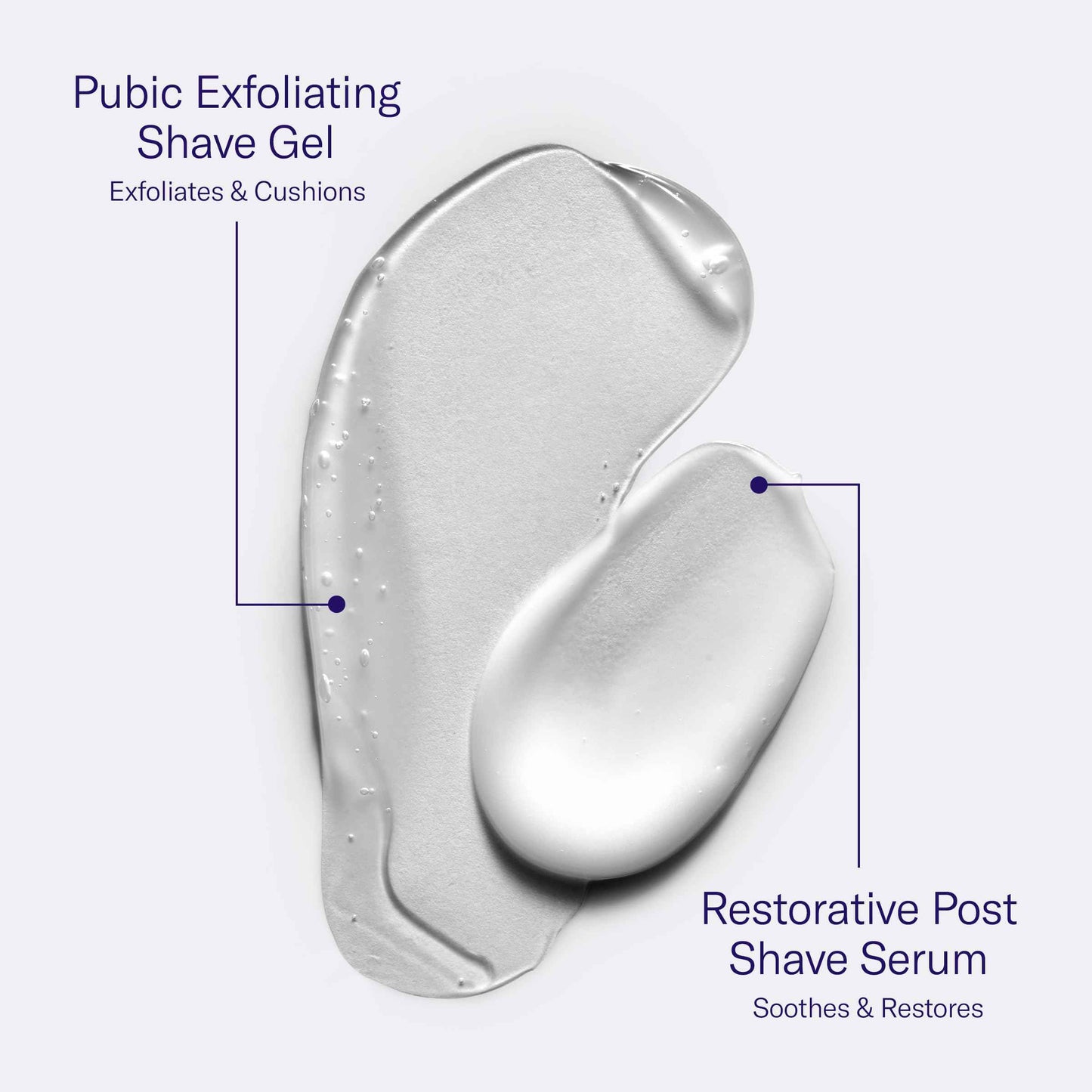 Flamingo Pubic Hair Shaving Skin Care Set, Exfoliating Shaving Gel for Women 5 fl oz with Restorative Post Shave Serum 1.7 fl oz