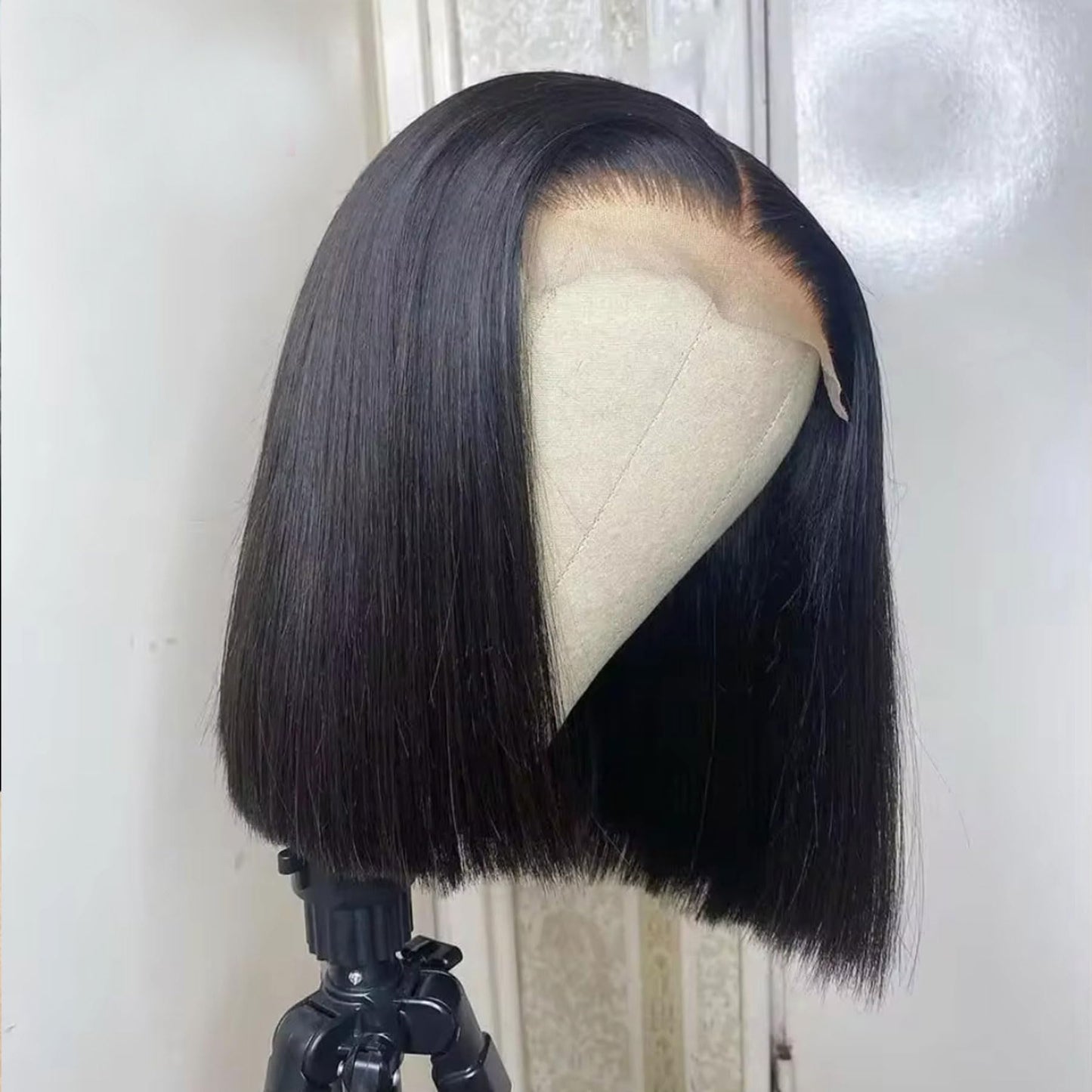 VIYAVIYA Water Bob Wig With Bangs 14inch Short Curly Wigs for Black Women None Lace 130% Density Glueless Human Hair Water Wave Brazilian Hair wigs Natural Color