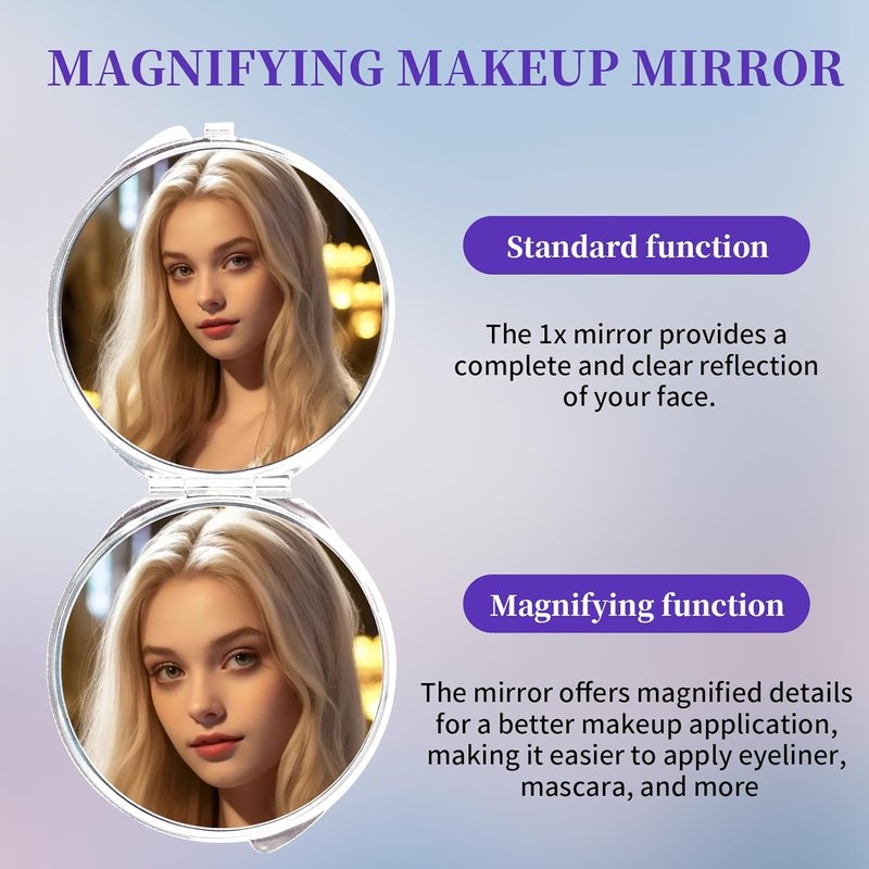 Sublimation Blanks Compact Mirror Set - 24 Pcs Double-Sided Metal Makeup Mirrors | Perfect for Travel & Customization