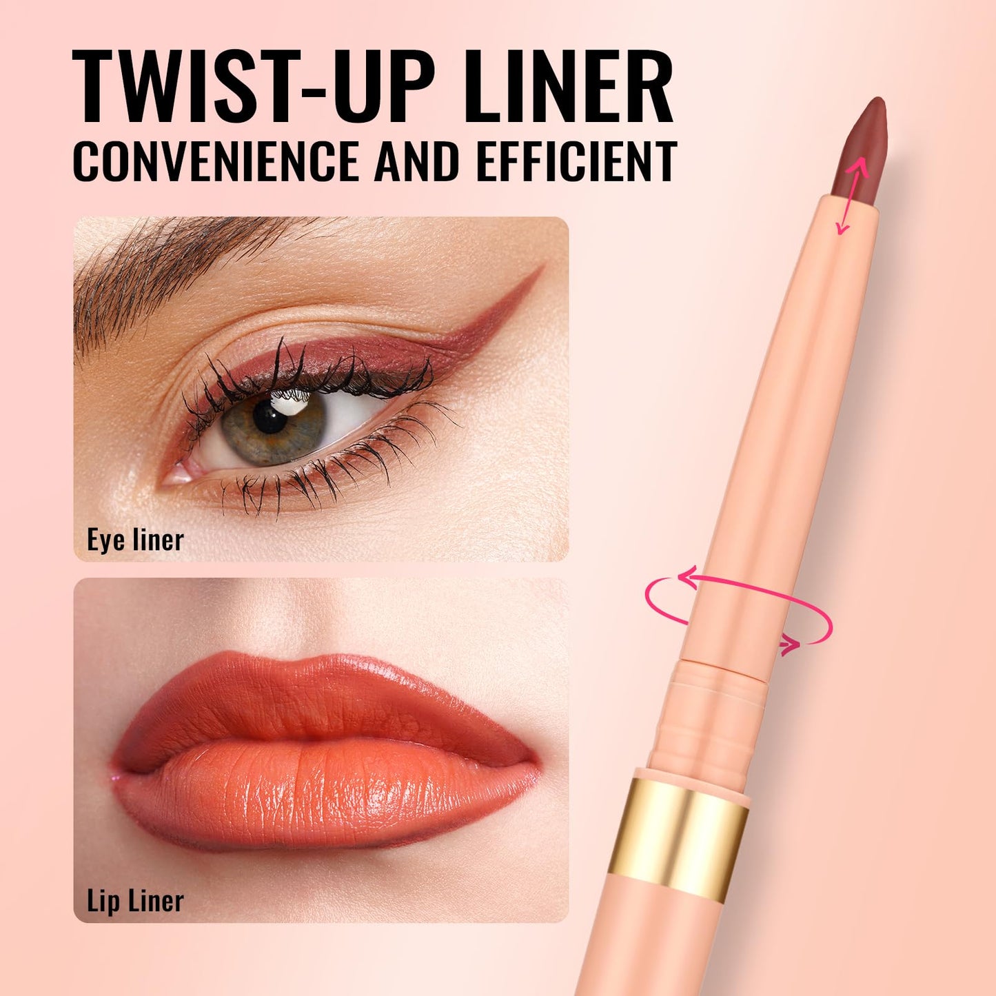 Oulac Waterproof Lipliner Pencil - Smooth and Creamy, Retractable Lip Makeup for Precision Application, Vegan & Cruelty-Free, LL05 Seductive