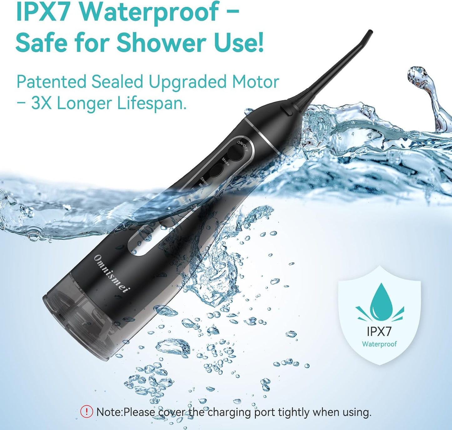 Portable Electric Water Flosser - 300ML Cordless Oral Irrigator with 4 Modes for Deep Cleaning | Waterproof Rechargeable for Home & Travel