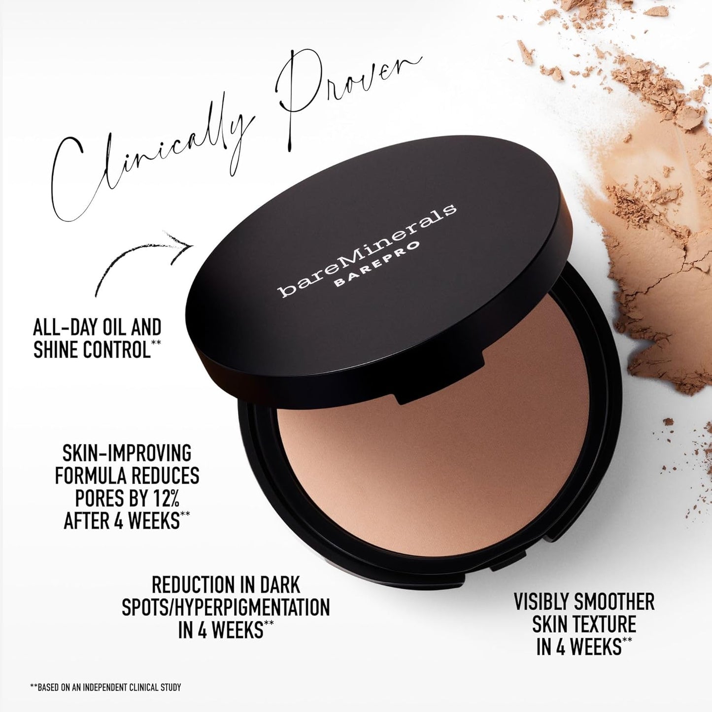 bareMinerals Powder Foundation - Full Coverage Matte Finish | Oil Control, Longwear, Dermatologist-Tested