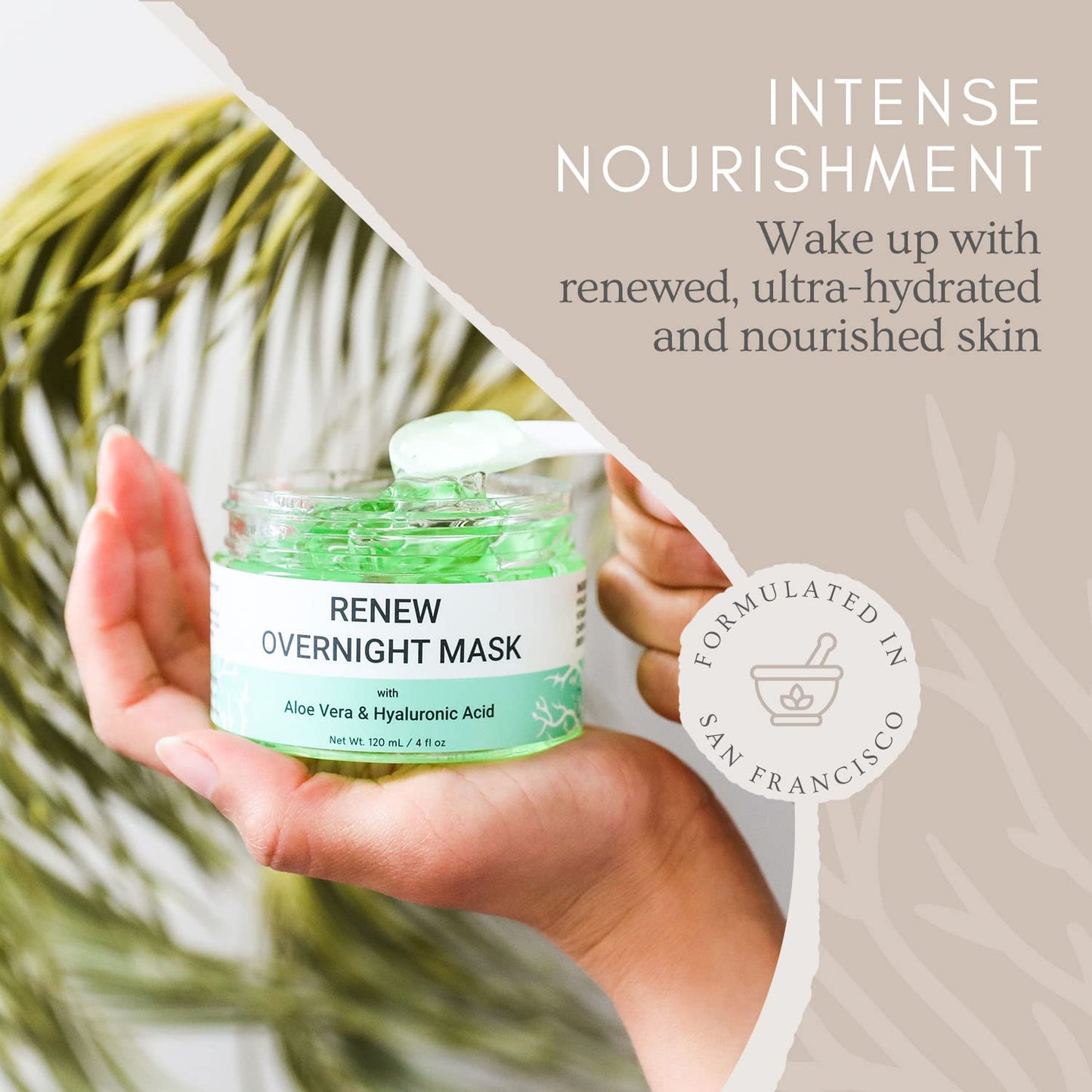 Doppeltree RENEW Overnight Face Mask with Aloe Vera & Hyaluronic Acid | 4 fl.oz | Anti Aging Moisturizing Facial Gel Sleeping Mask for Women & All Skin Types, Night Time Korean Skin Care & Repair