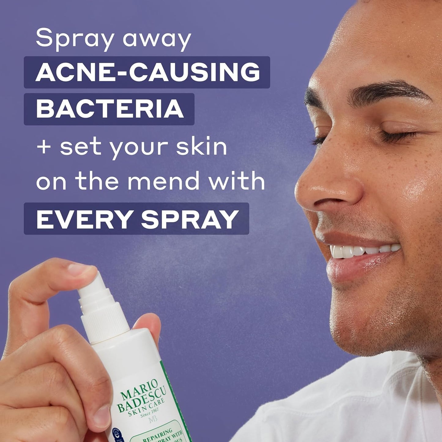 Mario Badescu Repairing HOCl Facial Spray with Hypochlorous Acid – Soothes & Hydrates Angry, Irritated Skin, Reduce Redness & Flare-Ups – pH Balancing, Non-Irritating Cleanser, Fragrance-Free, 2 Fl Oz