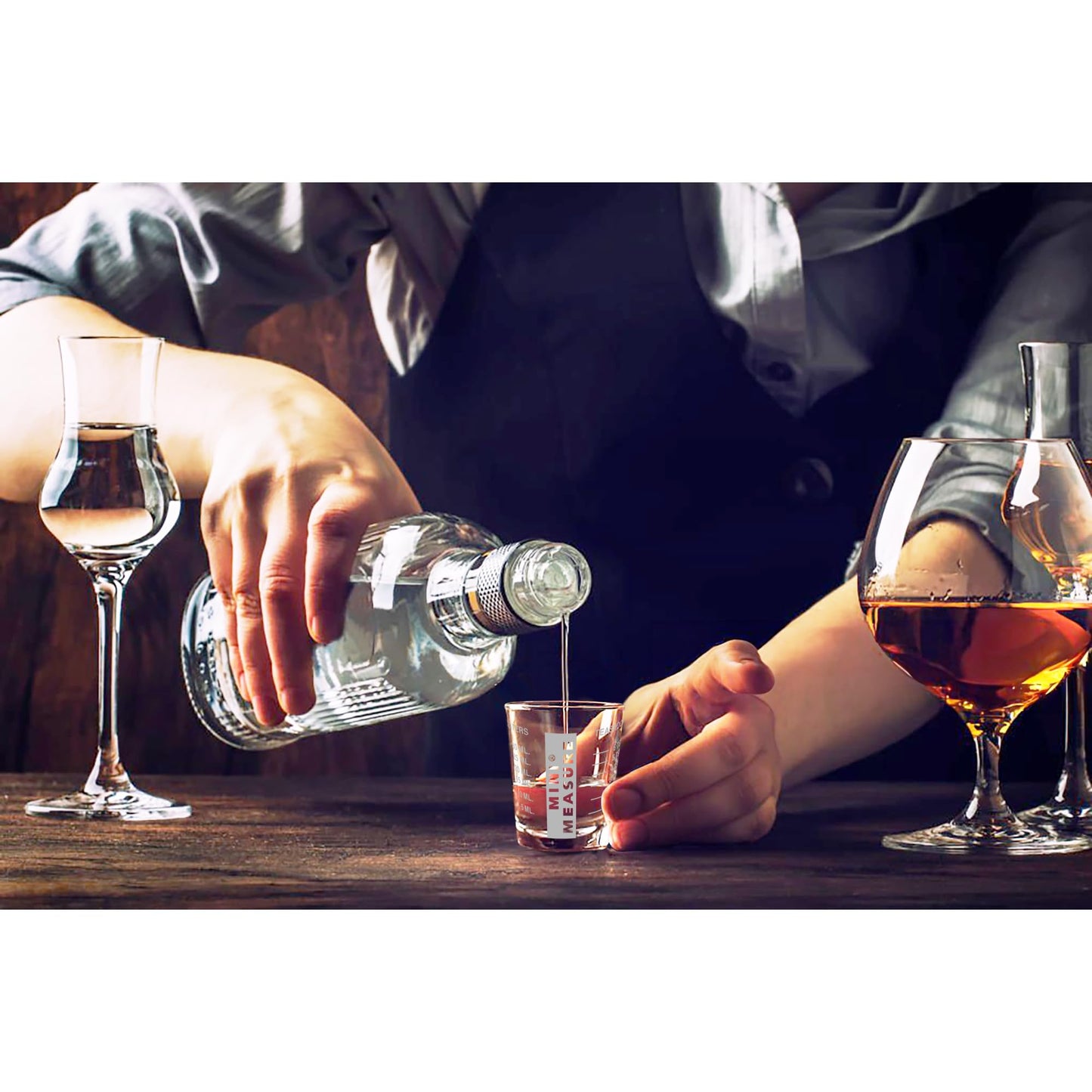 Kolder Mini Measure Heavy Glass, 20-Incremental Measurements Multi-Purpose Liquid and Dry Measuring Shot Glass, White