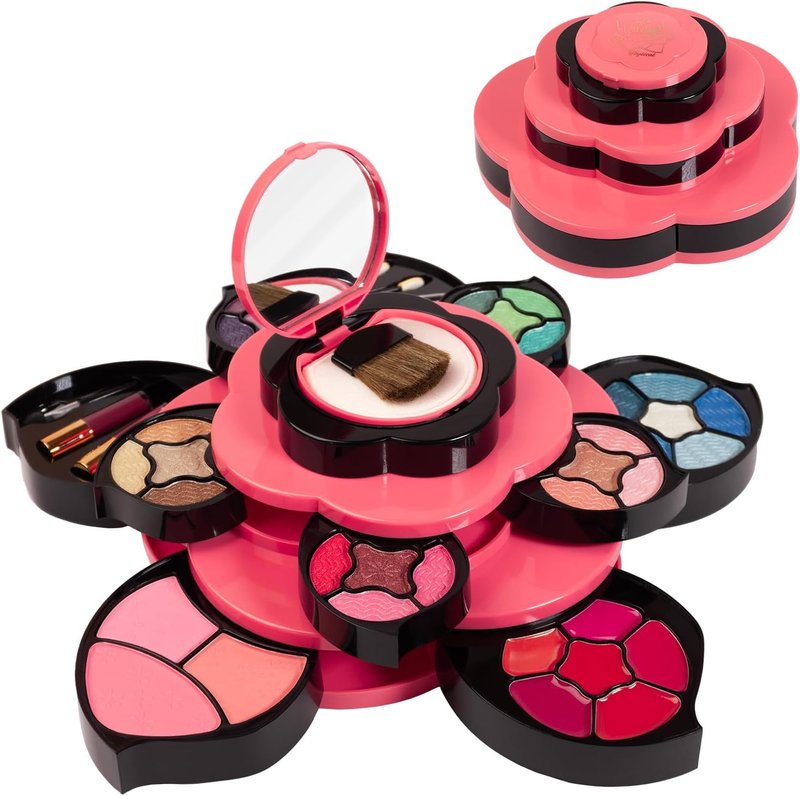 Makeup Kit for Teens - Flower Palette Gift Set | 3-Tier Petals, Variety Shades, Perfect for Beginners