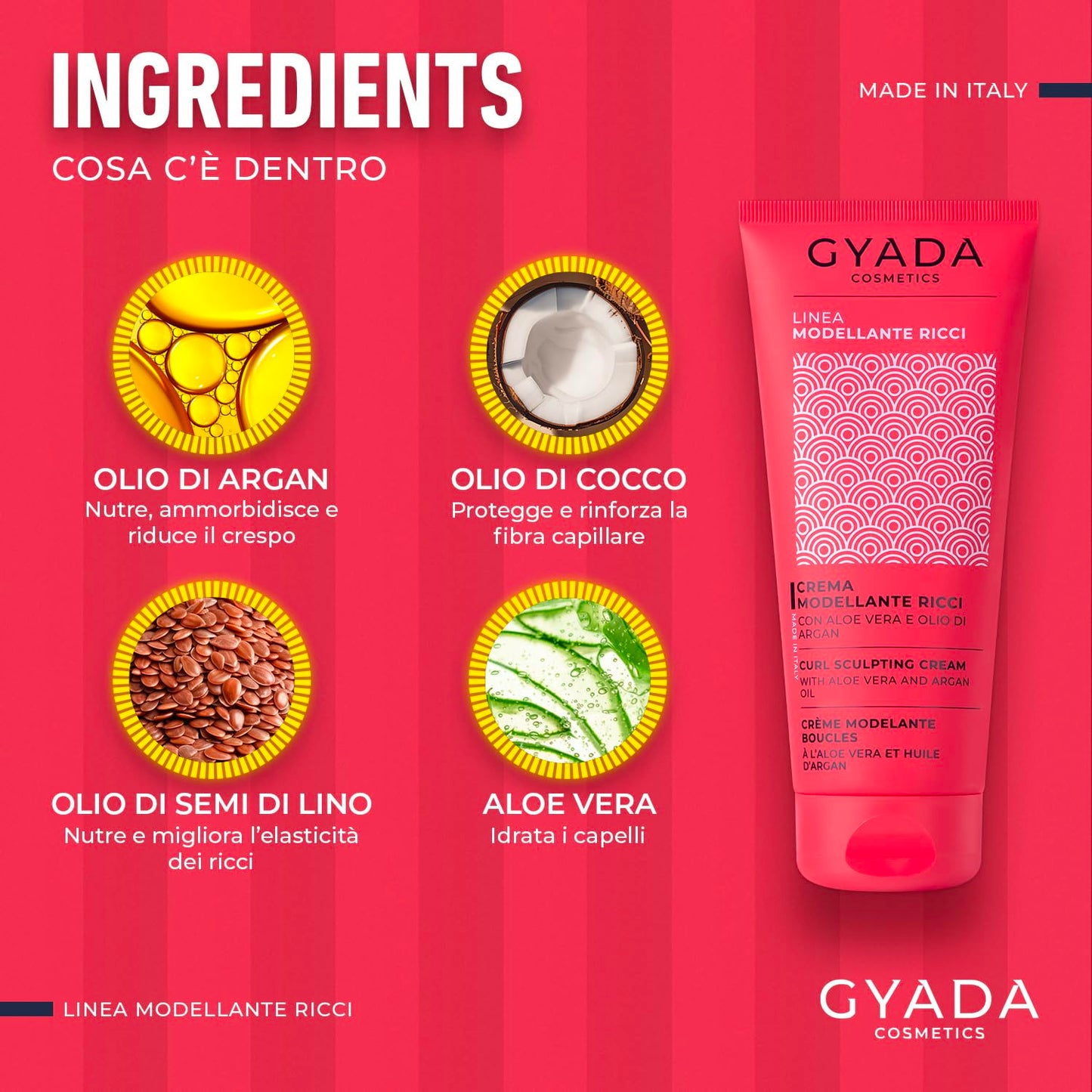 GYADA Curl Defining Cream - Styling Leave In Product for Curly And Wavy Hair with Frizz Control & Moroccan Argan Oil - Vegan & Green Formula - Cruelty Free - 6.76 fl oz