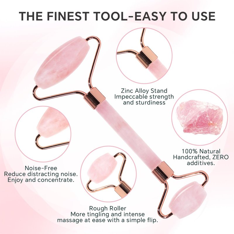 MERIDESSA Jade Roller & Gua Sha Set for Face – 4PCS Natural Facial Massage Tools Kit, Lymphatic Drainage Beauty Set for Depuffing, Skin Firming & Relaxation – Self Care & Gift Ready