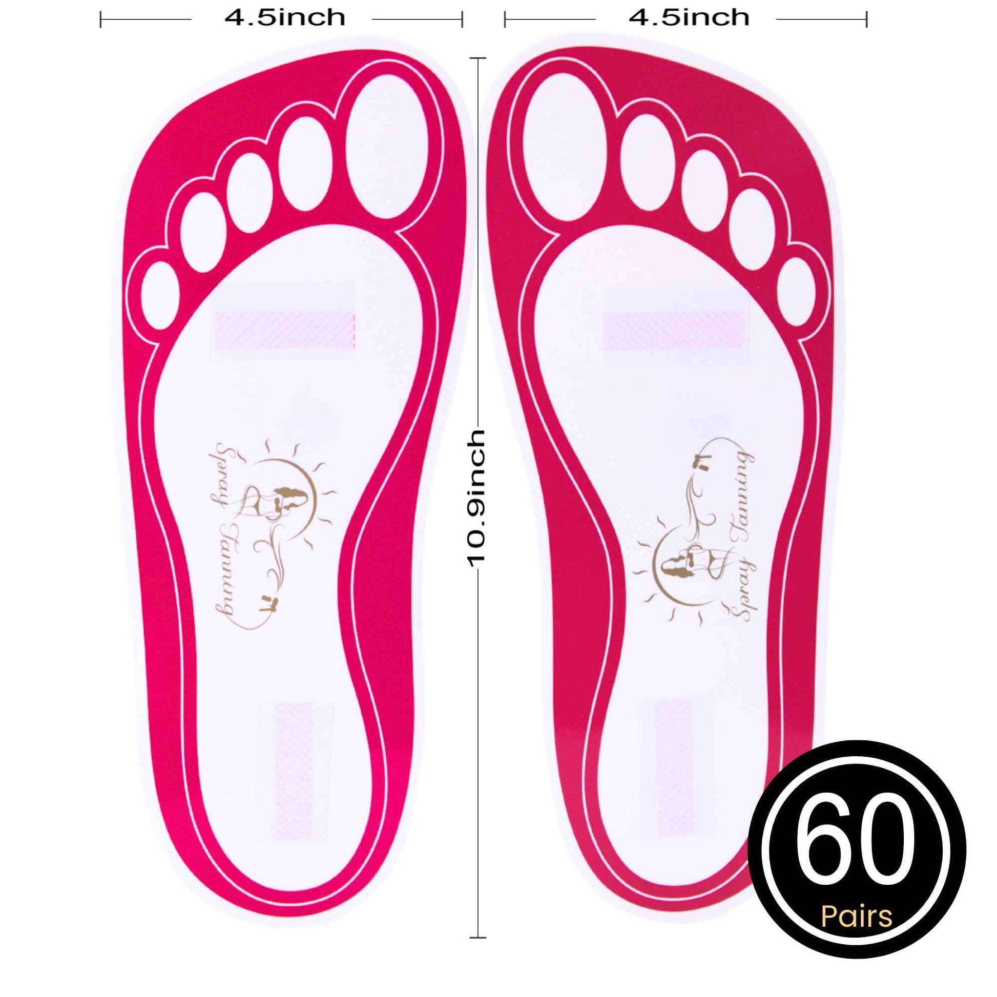 60 Pairs(120 Feets) Disposable Tanning Feet Pads Sunless Airbrush Spray Tent Protect Foot Shaped Spray Tan Sandals