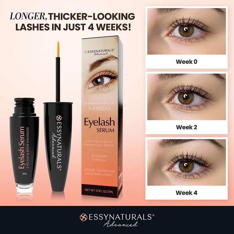 Essynaturals Eyelash Growth Serum, Premium Eyelash Serum, Lash Serum For Eyelash Growth, Eyelash Serum To Grow Lash, Irritation Free Lash Growth Serum