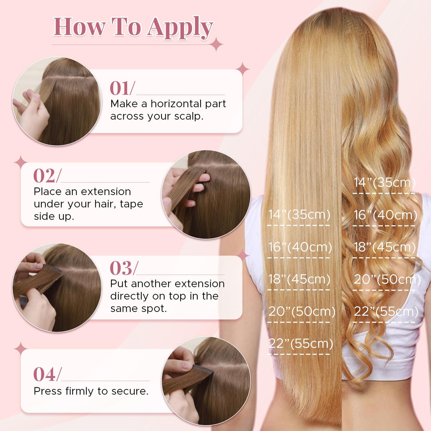 SEGOHAIR Wavy Tape In Hair Extensions Real Human Hair with Double-Sided Adhesive Professional Hair Extensions for Women 20pcs Body Wave 14 Inches #12P613 Golden Brown & Bleach Blonde