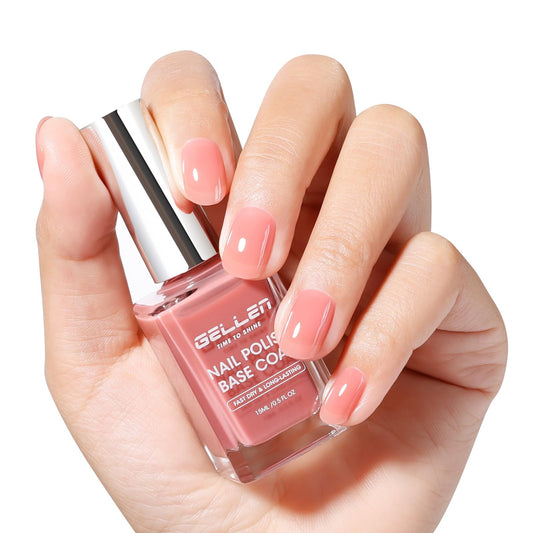 GELLEN 4-In-1 Illuminating Nail Concealer Base Coat Polish Dusty Rose Pink, Sheer Nail Strengthener Ridge Filler for Nails, Calcium Formula Smoothes Strengthens Nails, Quick Dry, Hema Free, Non-toxic