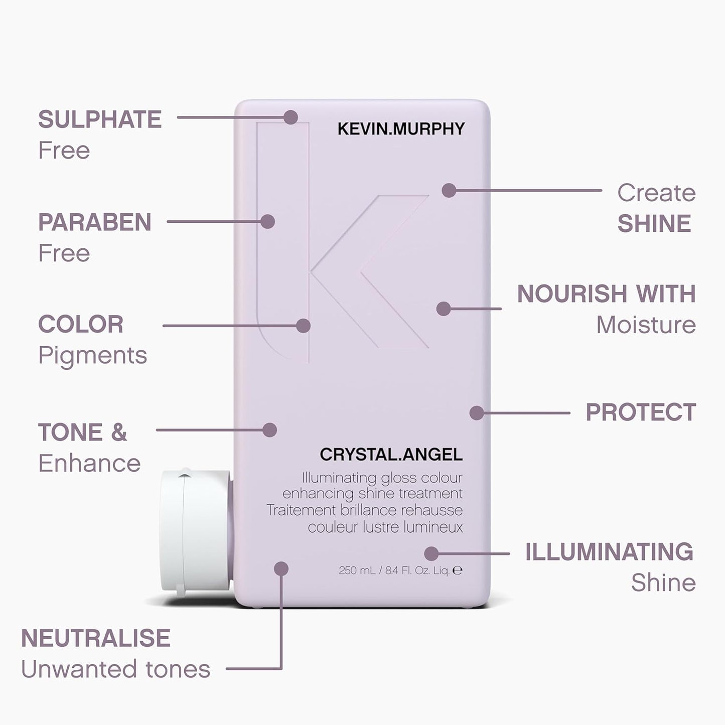 Kevin Murphy Crystal Angel - Colour Shine Hair Treatment for Glossy Blonde & White Tones - 250 mL / 8.4 fl oz