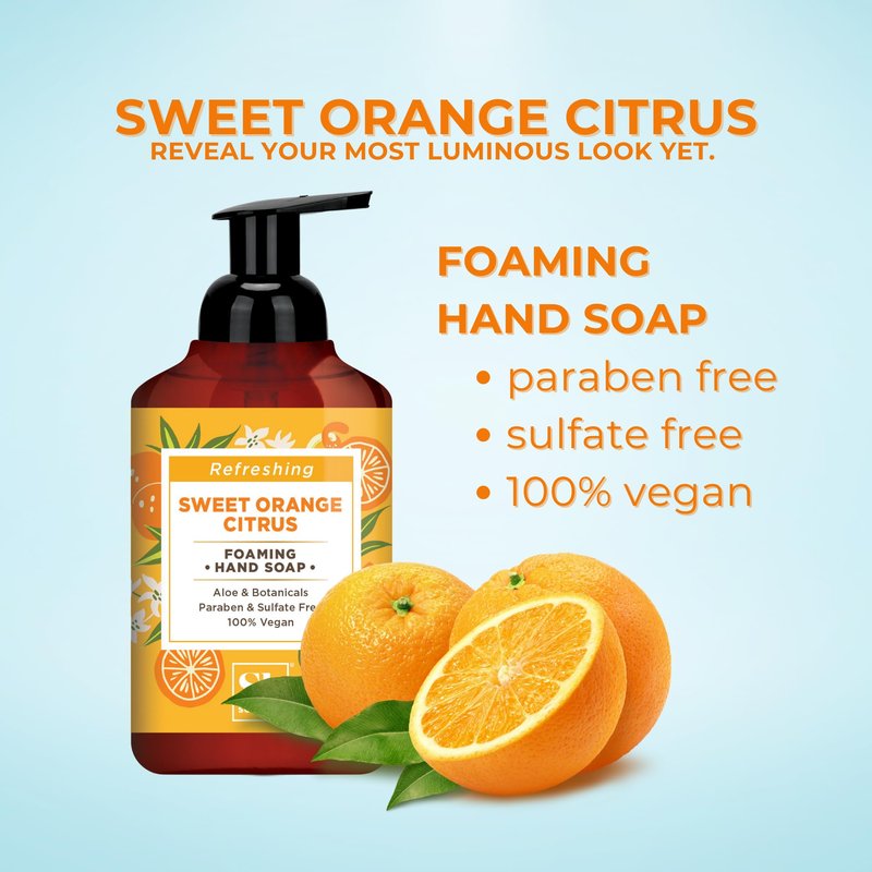 Soapbox Sweet Orange Citrus Foaming Hand Soap Refill, Moisturizing & Refreshing Hand Wash - Foaming Cleanser for Hands, Clean Ingredients Free of Harsh Chemicals, Sulfates, Parabens & Silicones, 64 oz