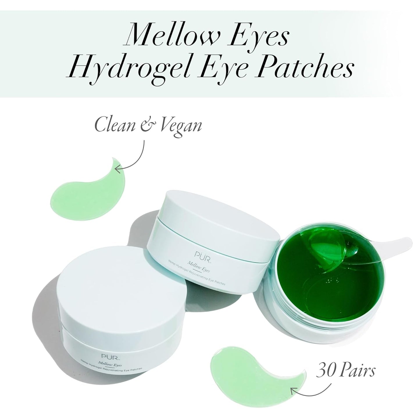Hydrogel Rejuvenating Under Eye Patches - Hydrate & Brighten with Hemp Seed Oil | 30 Pairs