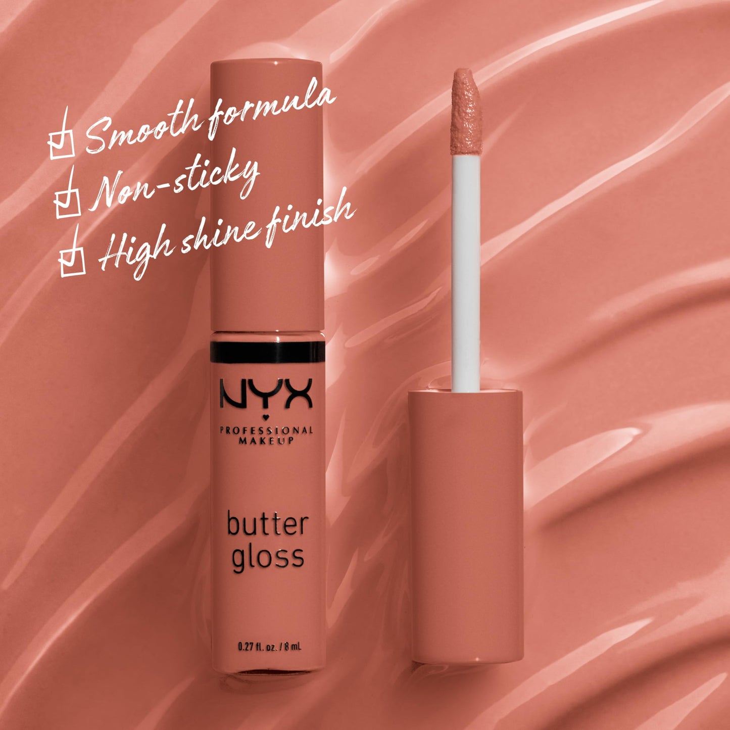 NYX PROFESSIONAL MAKEUP Butter Gloss Brown Sugar, Non-Sticky Lip Gloss - Pack Of 3 (Sugar High, Spiked Toffee, Butterscotch)