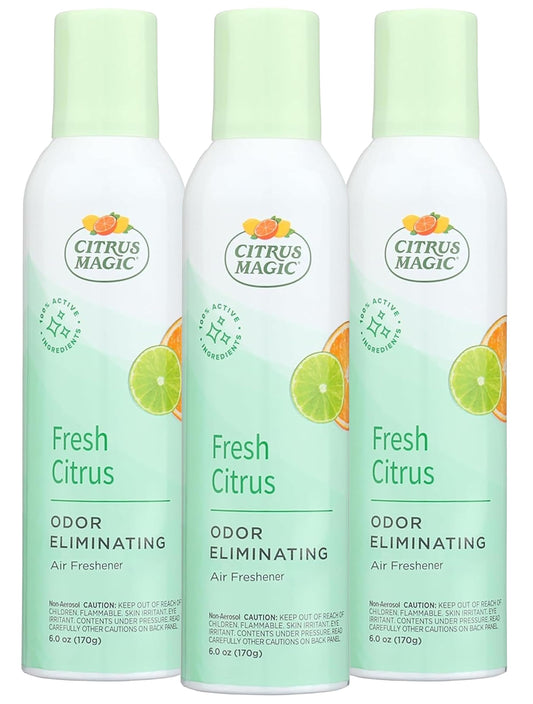 Citrus Magic Odor Eliminating Air Freshener Spray, Fresh Citrus, 3-Ounce, Pack of 3