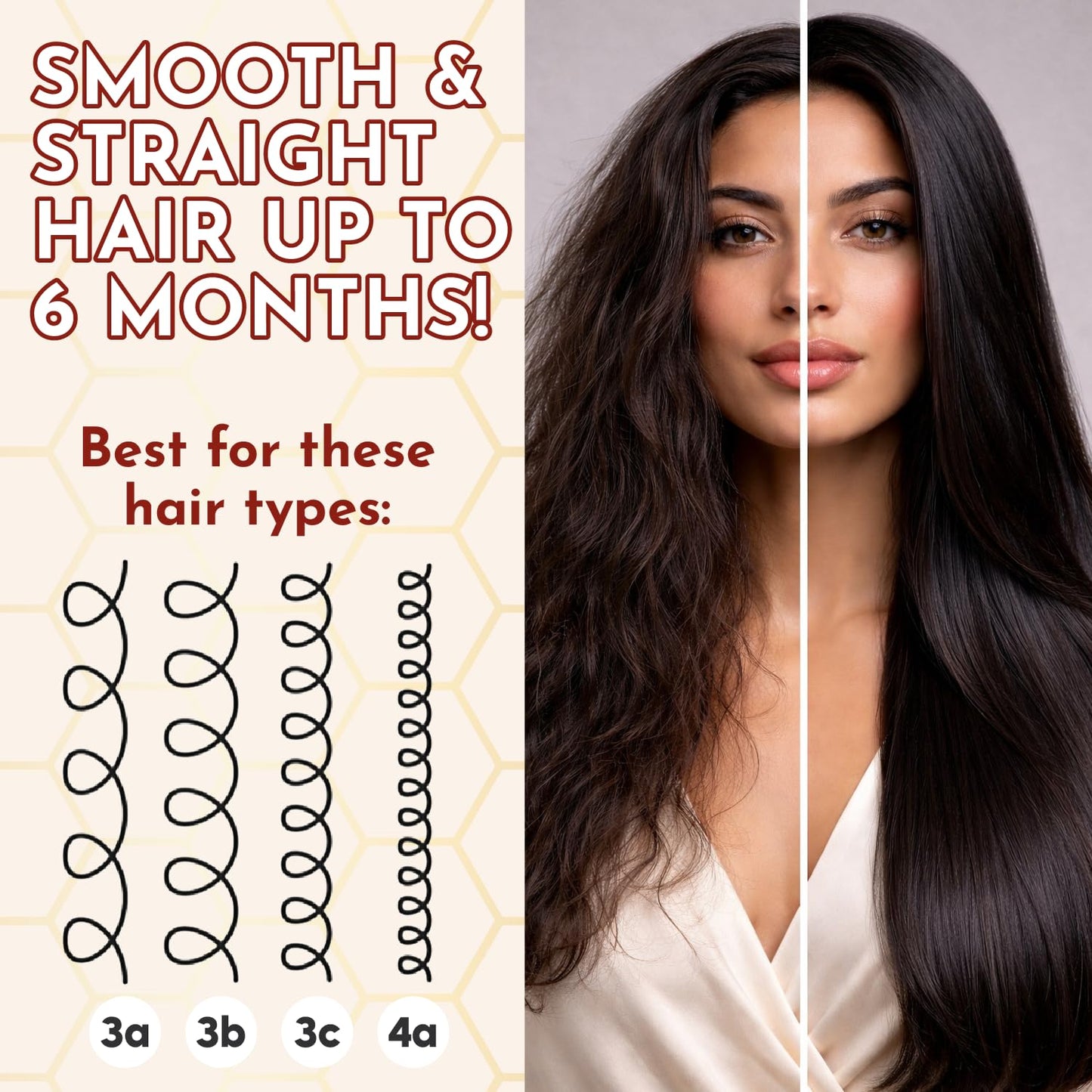 Brazilian Keratin Treatment Kit - Jumy Bee 3 Steps | Formaldehyde-Free At Home Hair Straightening & Smoothing System |Keratina para Alisar el Pelo | Anti-Frizz Repair Mask & Shampoo (10 Fl OZ)