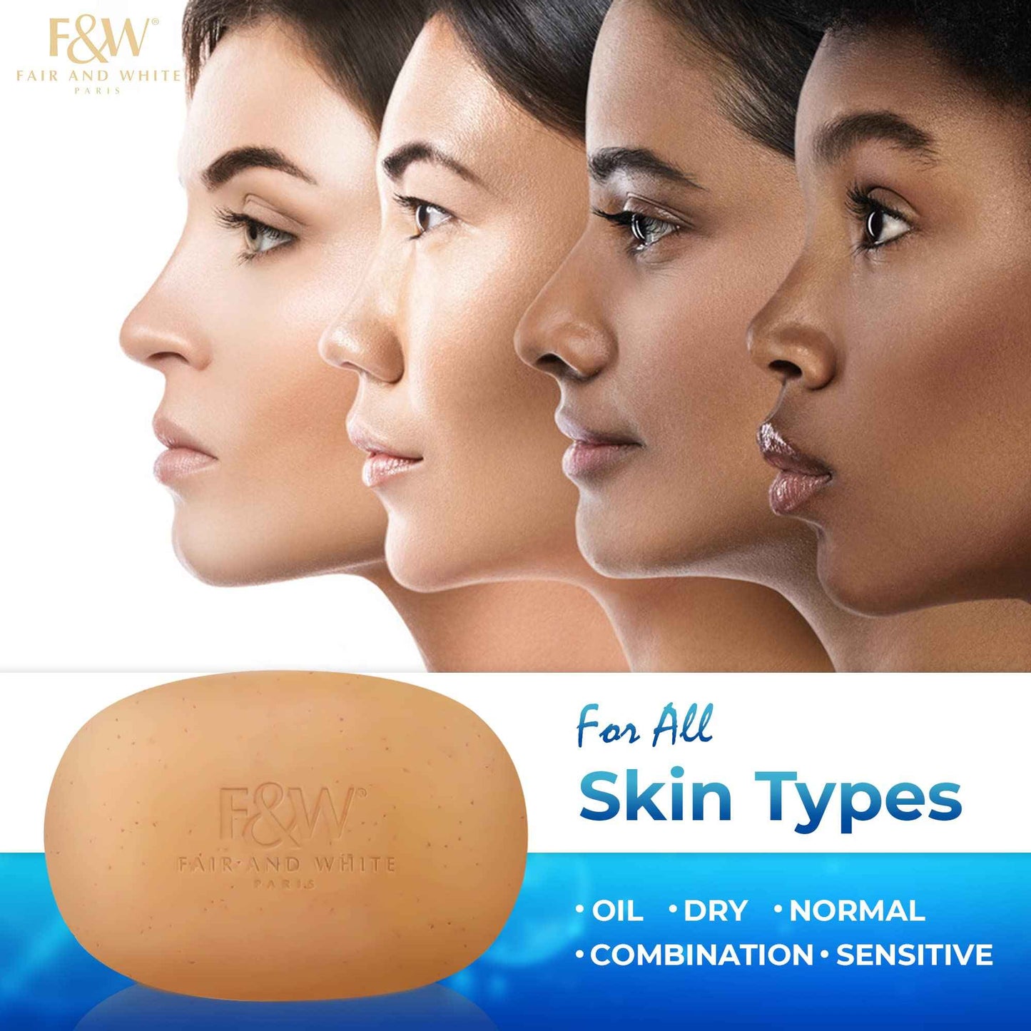 FAIR & WHITE Glutathione Exfoliating Soap 7 oz / 200g - Highly Effective to Brighten Skin Complexion and to Reduce Acne Spots, Wrinkles, with Vitamin C