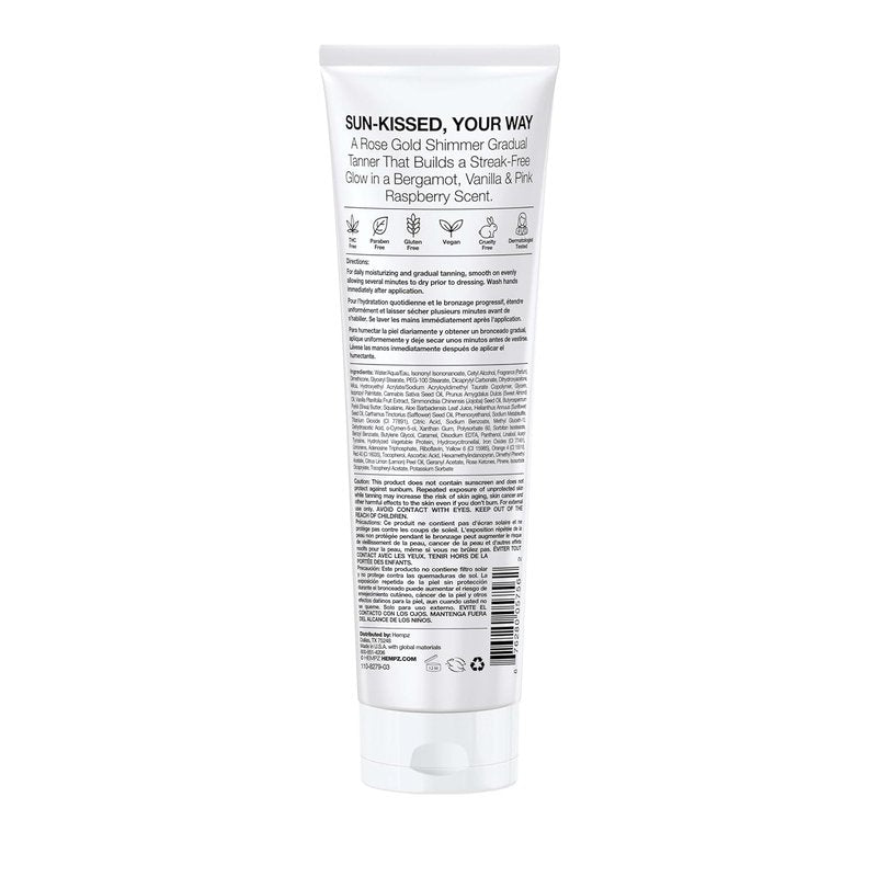 Hempz Glow Getter Self-Tanning Lotion - Gradual Medium to Dark Tan, 7.5 oz | Vegan Hydrating Moisturizer for Body