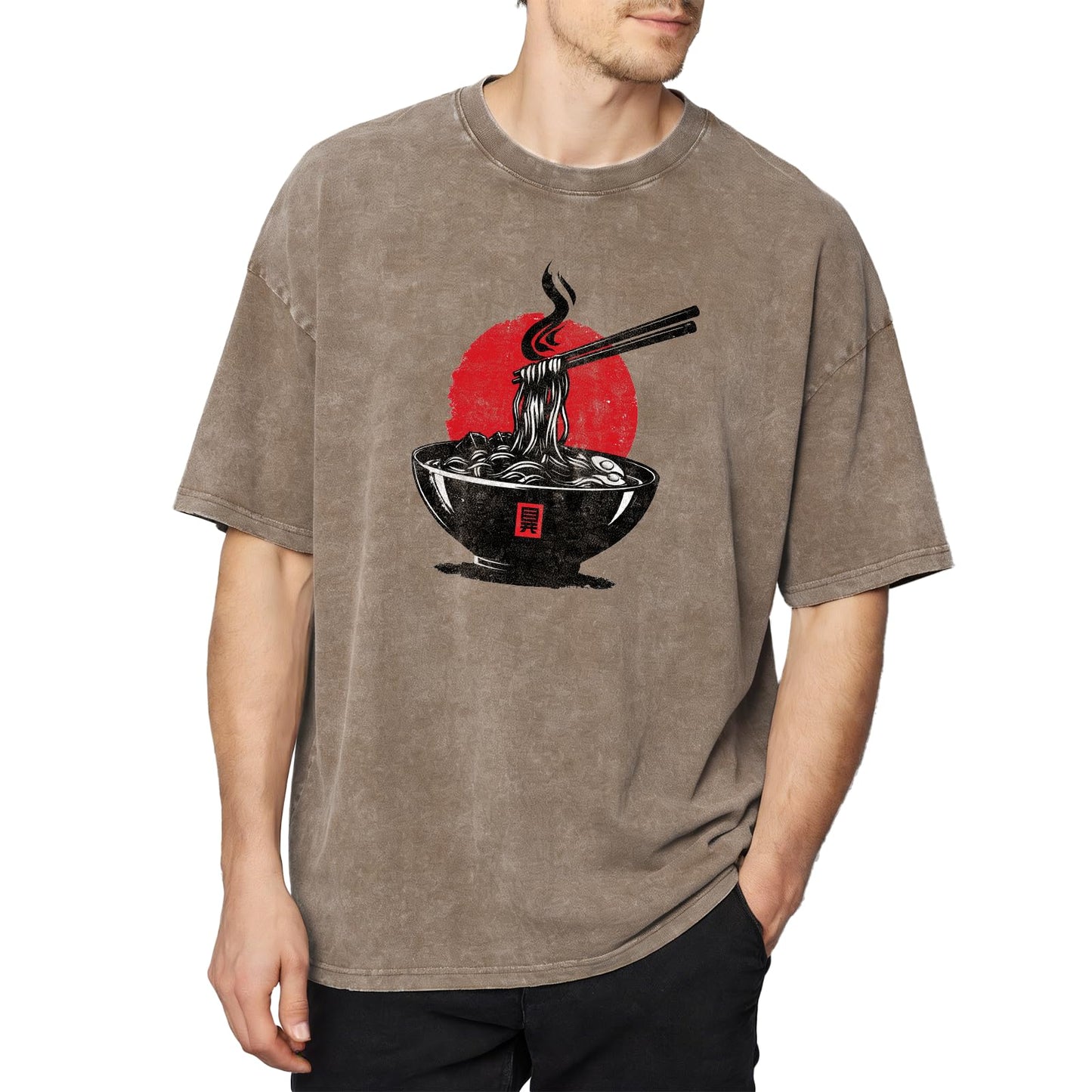 domirica Street Shirts for Men Solid Brown 100% Cotton Acid Washed Mens Graphic Tee Baggy Oversized 2026 Summer Gym Beach Men Clothes Apparel,2XL