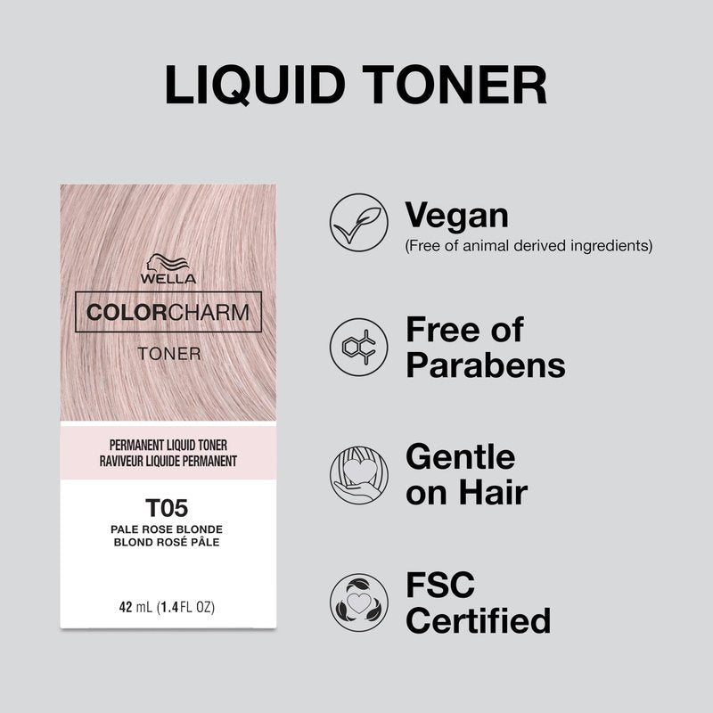 COLORCHARM Permanent Liquid Toners | Neutralize Brass | Free of Parabens | Vegan | T15 Pale Beige Blonde | 1.4 Fl Oz