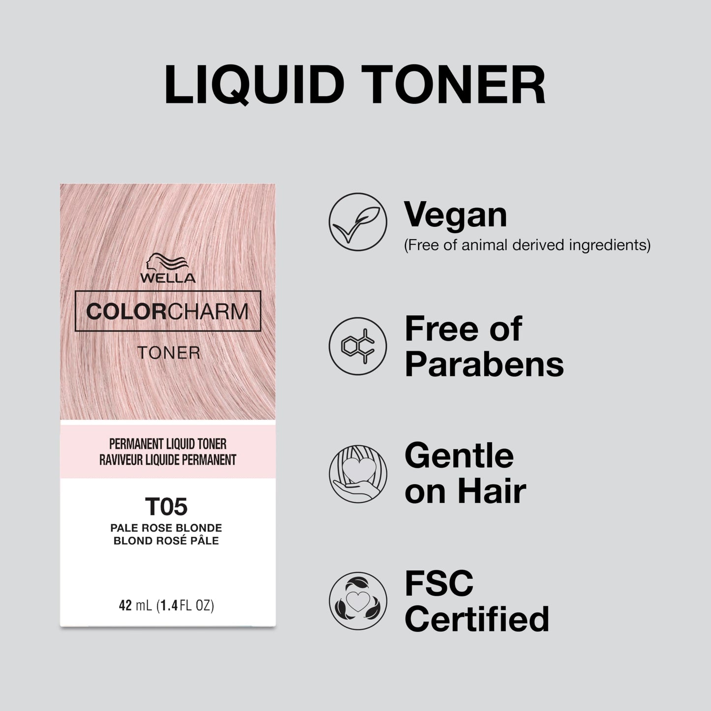 COLORCHARM Permanent Liquid Toners| Neutralize Brass| Free of Parabens| Vegan| T19 Pearlescent Blonde| 1.4 Fl Oz