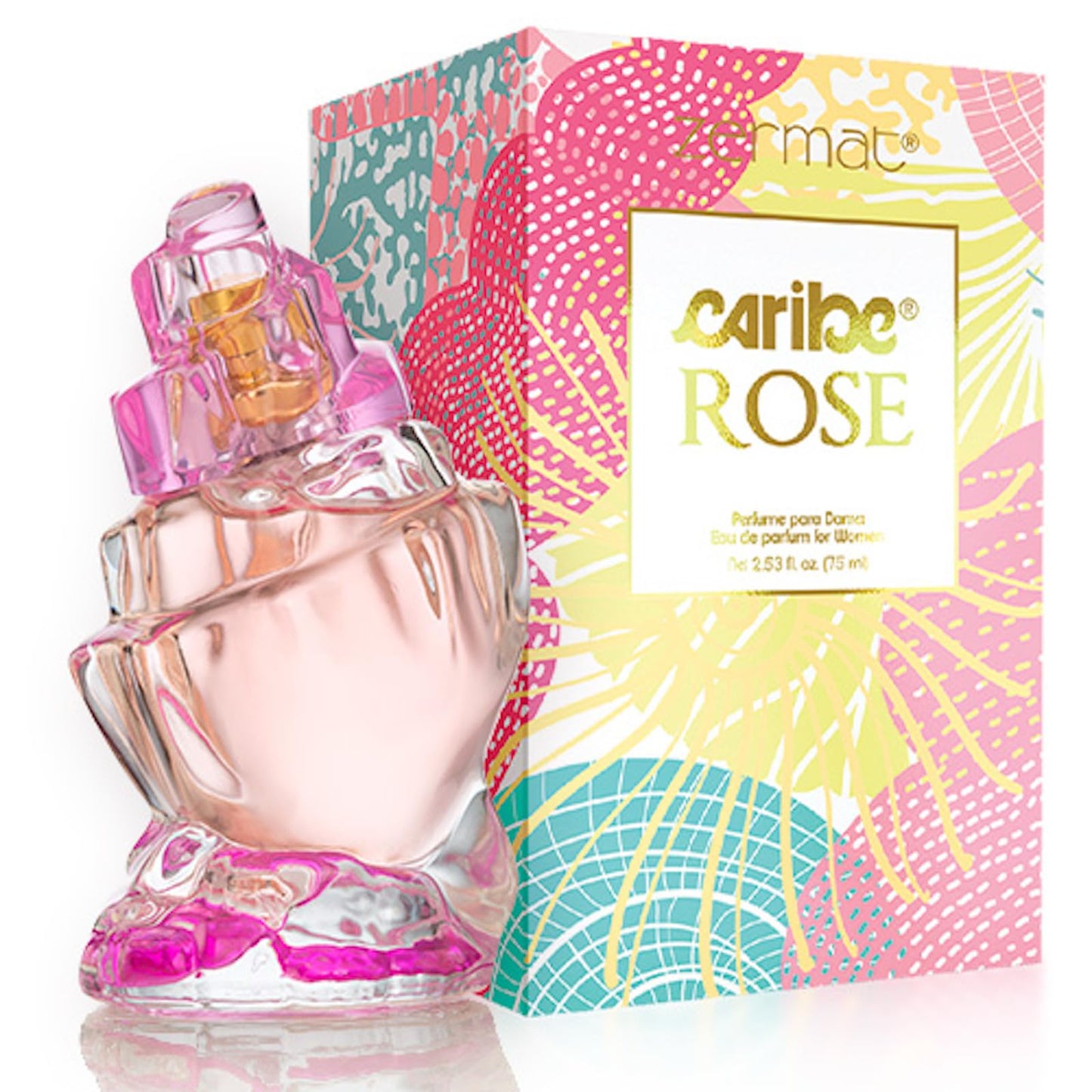 Zermat Caribe | Long Lasting Perfume for Women | Floral Perfume with Rose Perfume Notes & Vanilla Musk | Women Cologne with Jasmine Perfume, Amber & Soft Woods | Tropical Fruity Floral | 75ml / 2.54oz