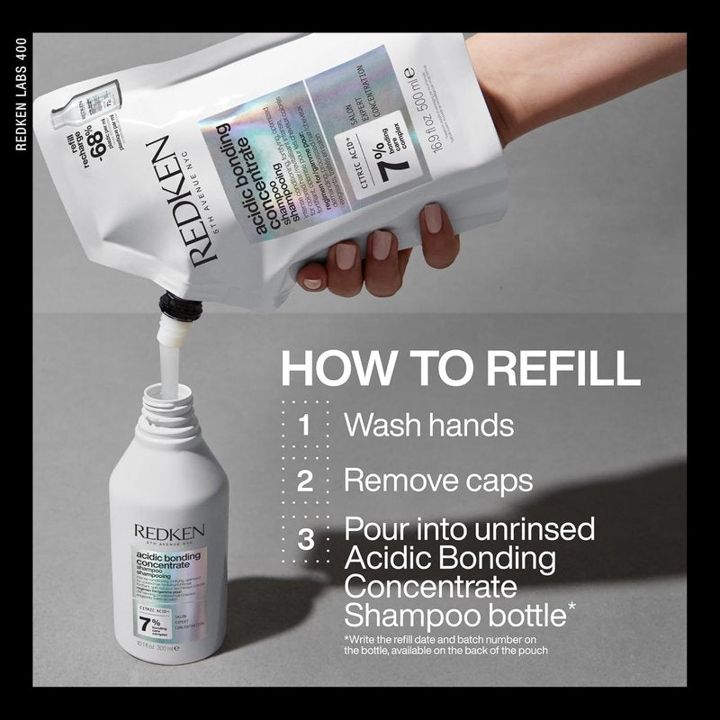 Redken Bonding Shampoo - Acidic Bonding Concentrate for Damaged Hair Repair | 16.9 Fl. Oz.