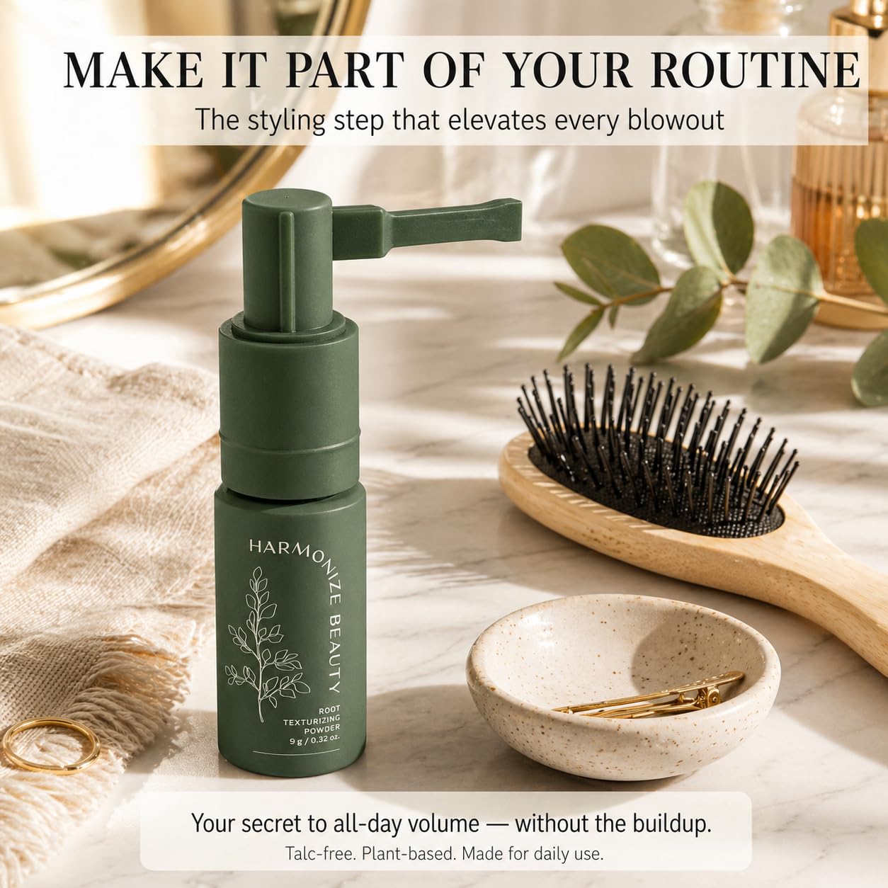 Harmonize Beauty Root Texture Powder for Women - Lifts Roots & Adds Volume to Hair, Styling & Finishing Powder, Talc Free & Natural, All Hair Types