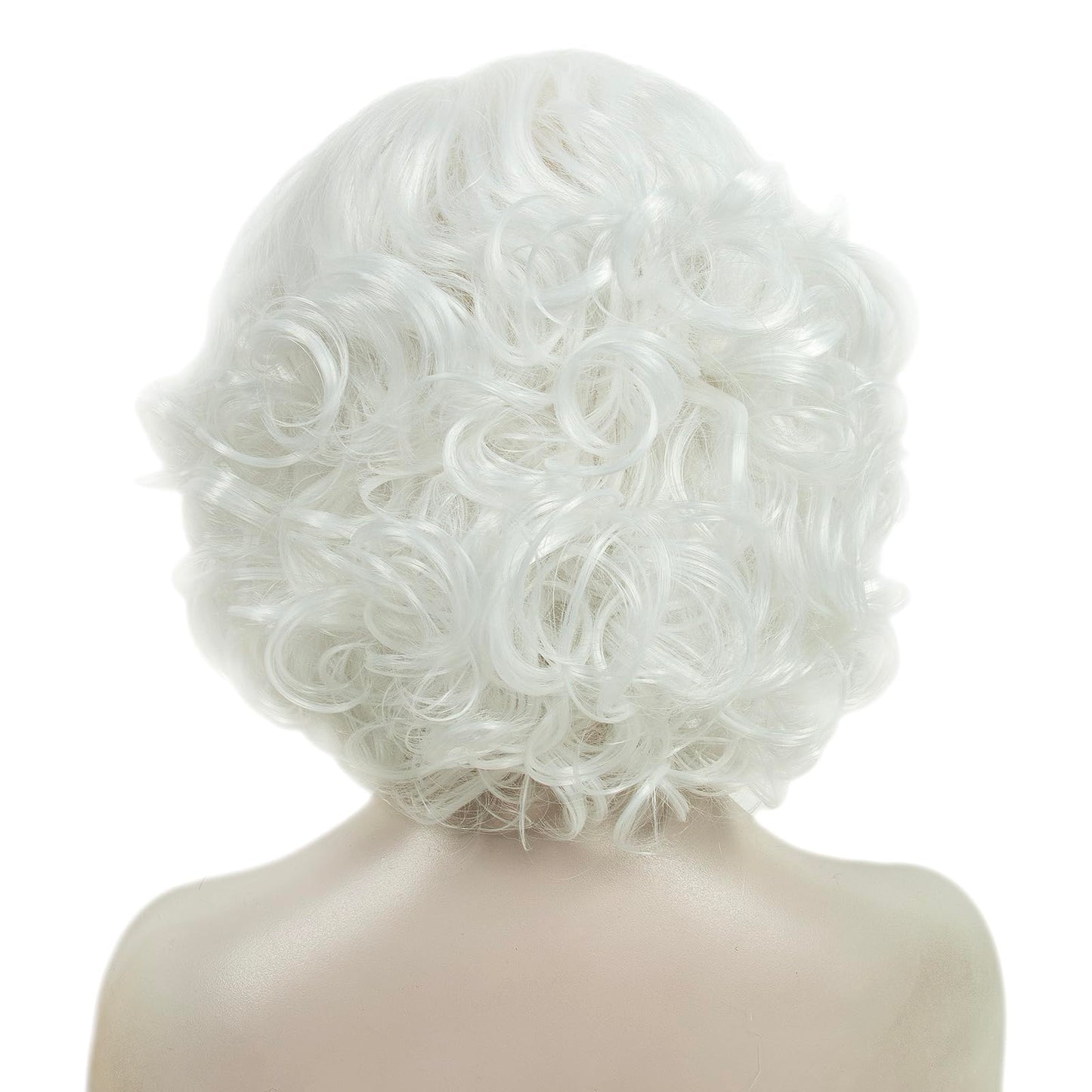 MEDISIFA Short Curly Wigs for Women Heat Resistant Synthetic Hair Wave Womens Wigs (Silver)