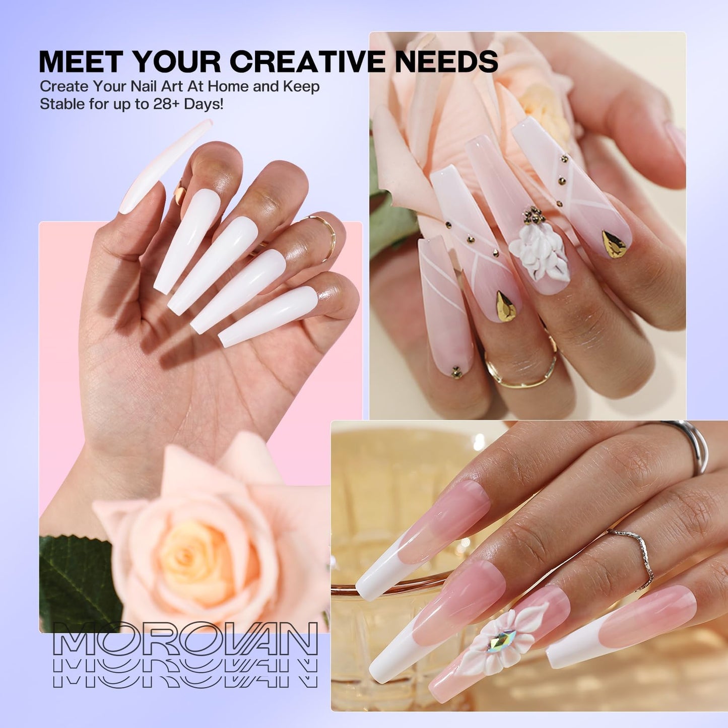 Morovan Monomer Acrylic Nail Liquid 8oz for Acrylic Powder - Professional Monomer Acrylic Nail Liquid For Acrylic Nail Extension Non-Yellowing MMA-Free