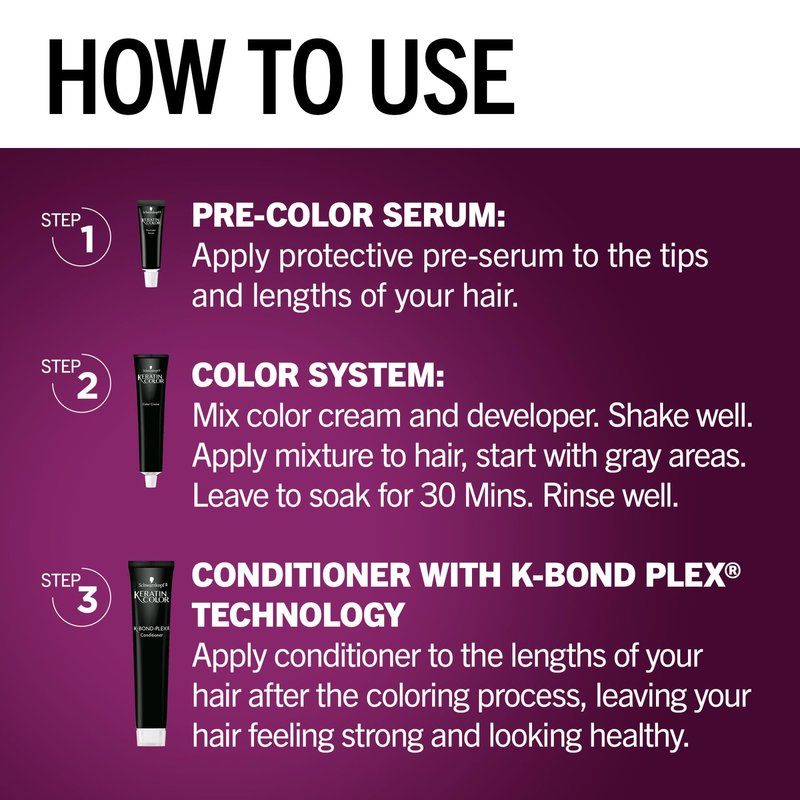 Schwarzkopf Keratin Permanent Hair Dye Cream, 5.3 Berry Brown, Professional Quality Color for Up to 100% Gray Coverage, Bond Enforcing System