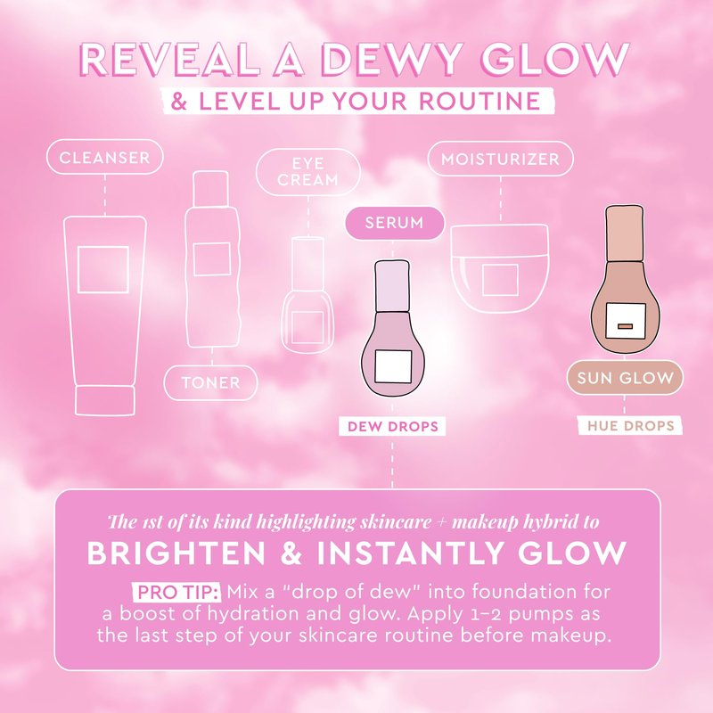 Glow Recipe Watermelon Niacinamide Dew Drops, Korean Niacinamide Serum Drops, Hydrating Face Serum + Primer & Liquid Highlighter, Hyaluronic Acid, Dewy Glow (40ml)