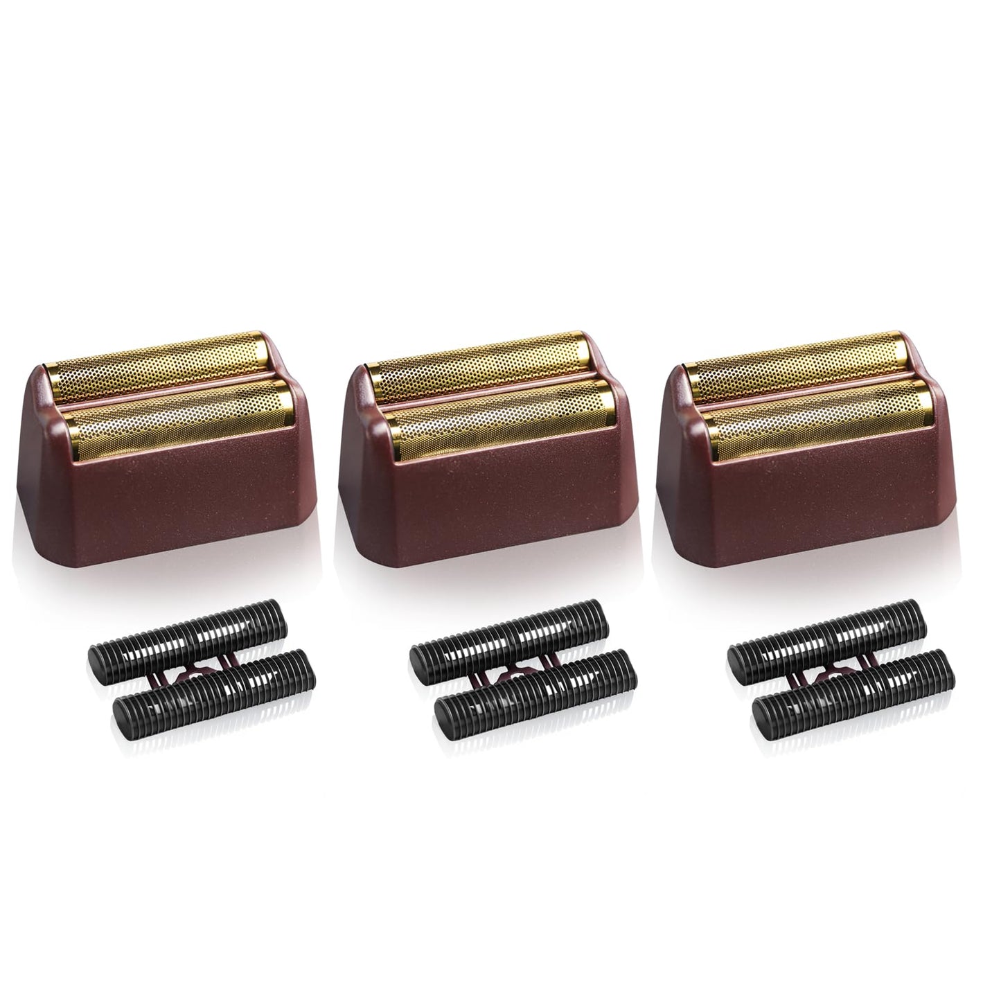 3 Pack Professional 5 Star Series Finale Shaver Replacement Foil and Cutter Bar Assembly Compatible with wahl Shaver Foil 7031-100, 7043-100 Super Close Shaving Replacement Heads，Red