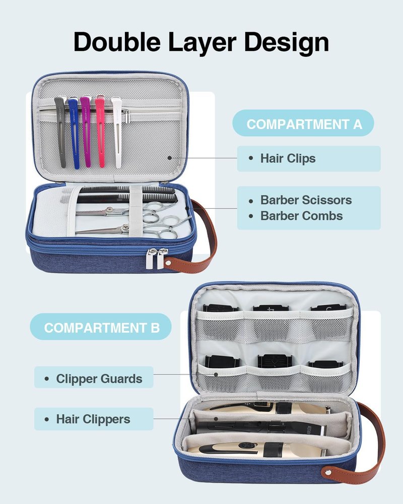 Hair Clipper Case - Portable Travel Storage for Trimmers & Accessories | Fits Wahl, Andis, Hatteker