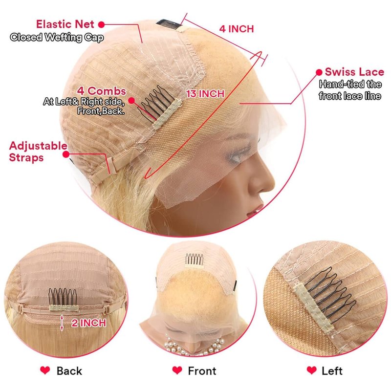 613 Lace Front Wig - 24 Inch Blonde Human Hair | 180% Density, Pre-Plucked with Baby Hair