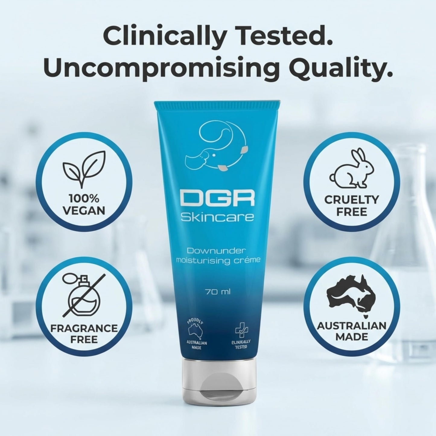 DGR Skincare Men's Intimate Moisturizer Cream, Soothes Dryness, Chafing & Irritation, Fast-Absorbing, Fragrance-Free, Zero Residue, Clinically Tested, Kakadu Plum & Vitamin E Infused, Australian Made