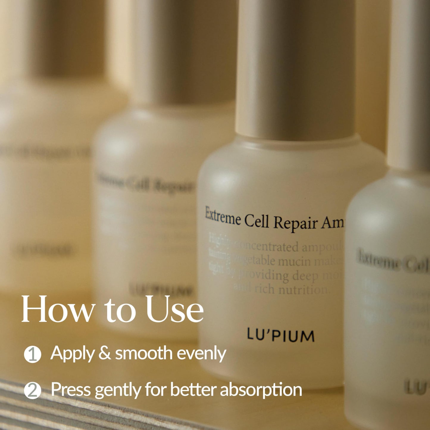 LU'PIUM Extreme Cell Repair Ampoule - Vegan Mucin Serum, Barrier Repair & Deep Hydration, Soothing & Moisturizing, Elastic Thread-like Texture, Korean Skincare (30ml, 1.01 fl.oz.)